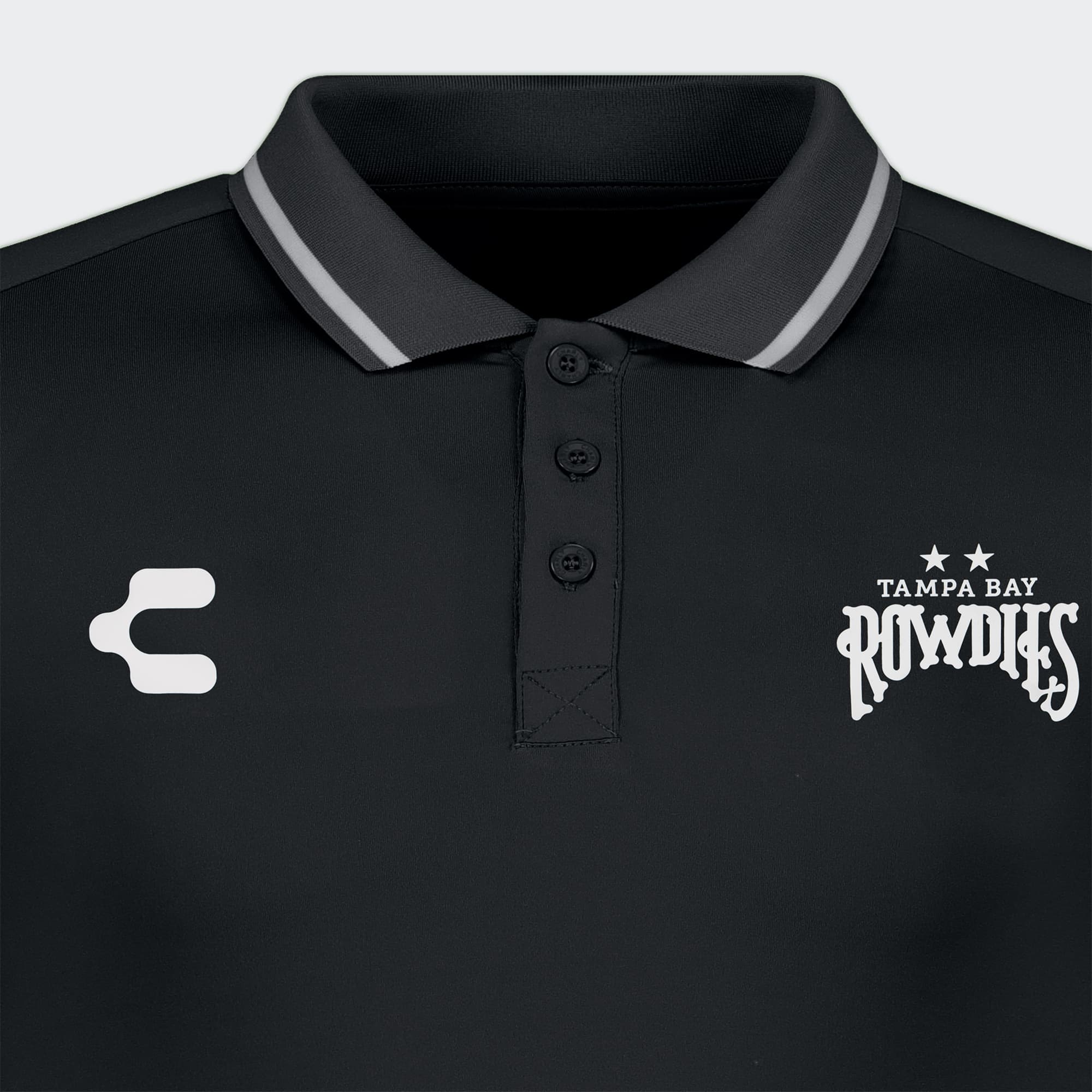 Black Tampa Bay Rowdies Polo for Men Charly Sport Soccer Gear
