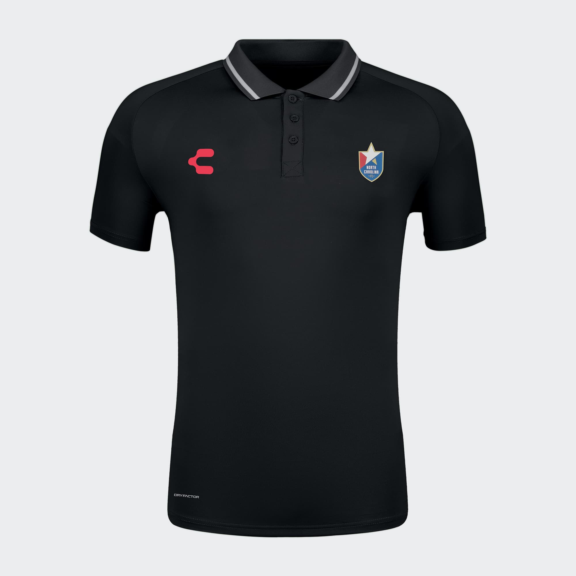 Black North Carolina FC Polo for Men Charly Sport Soccer Gear