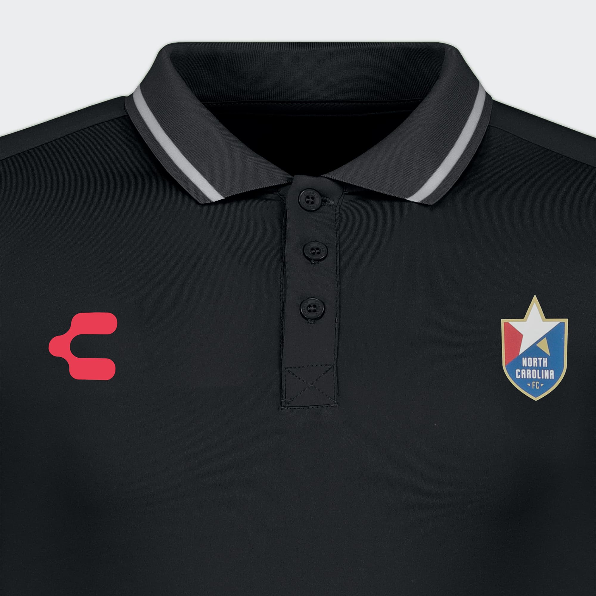 Black North Carolina FC Polo for Men Charly Sport Soccer Gear