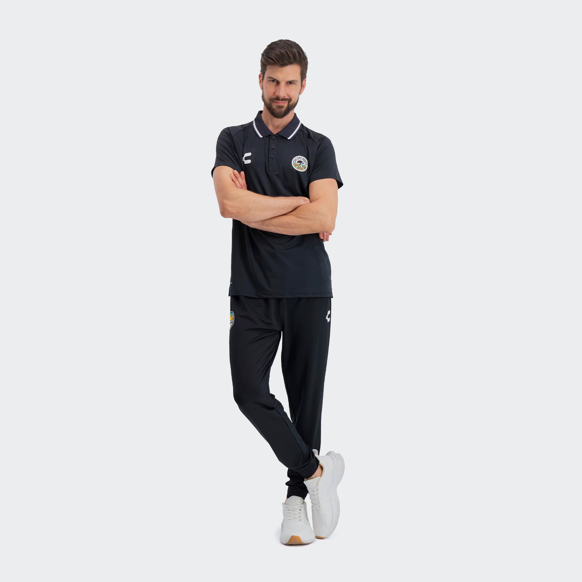 Black Oakland Roots Polo for Men Charly Sport Soccer Gear