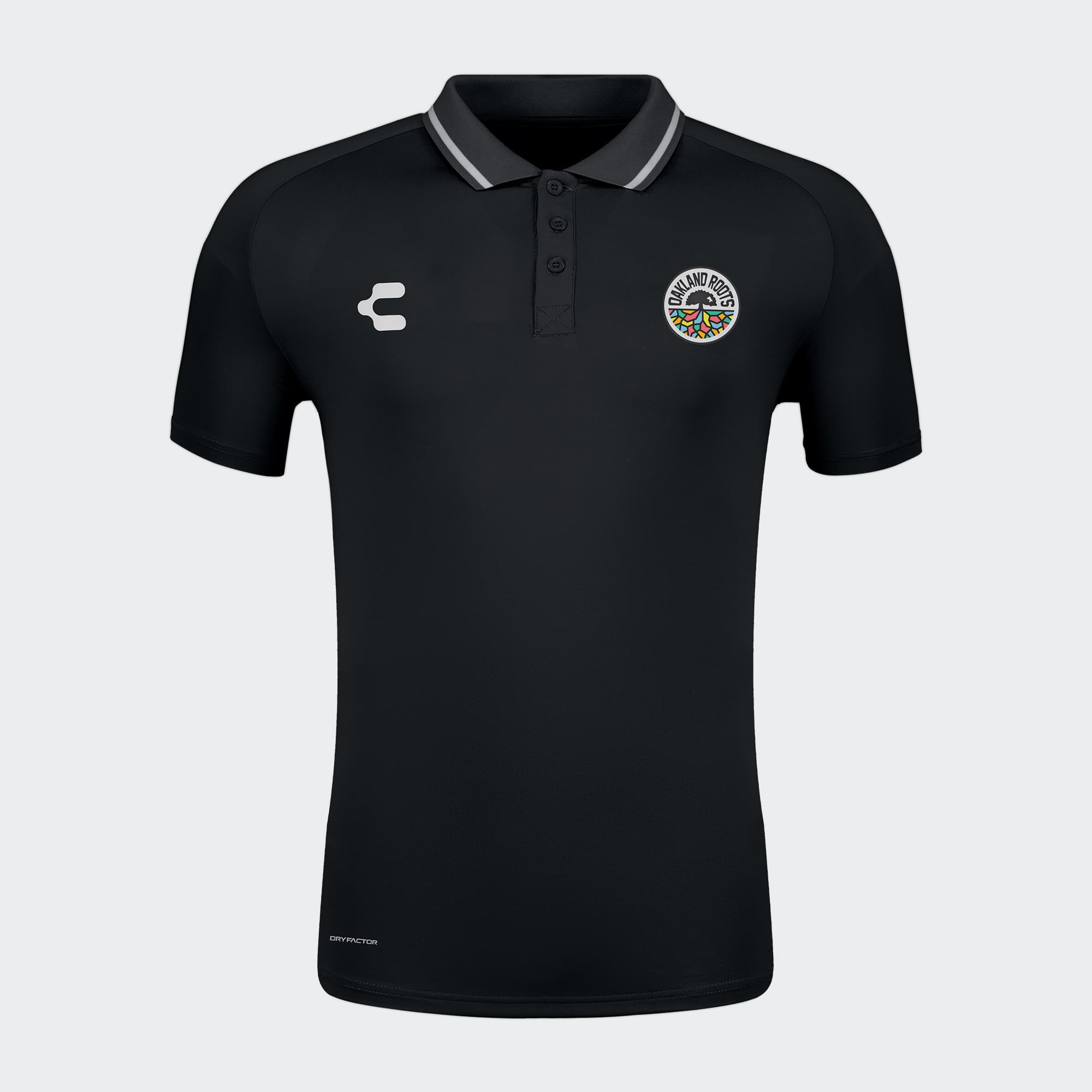 Black Oakland Roots Polo for Men Charly Sport Soccer Gear