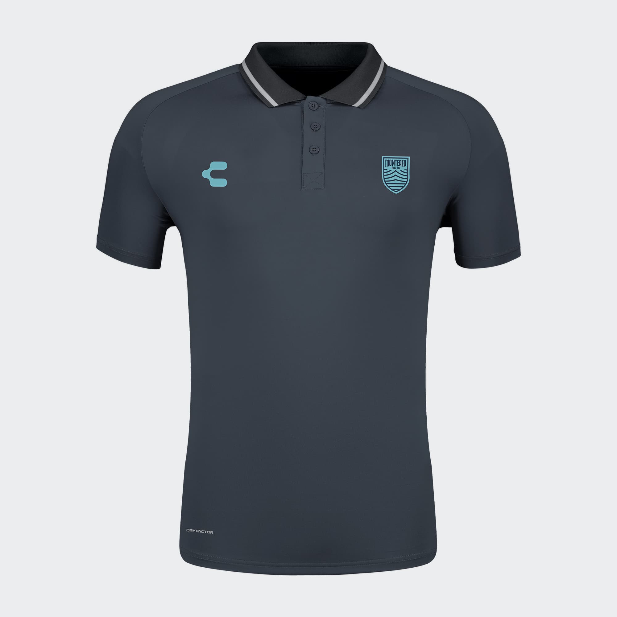 Gray Monterey Bay FC Polo for Men Charly Sport Soccer Gear