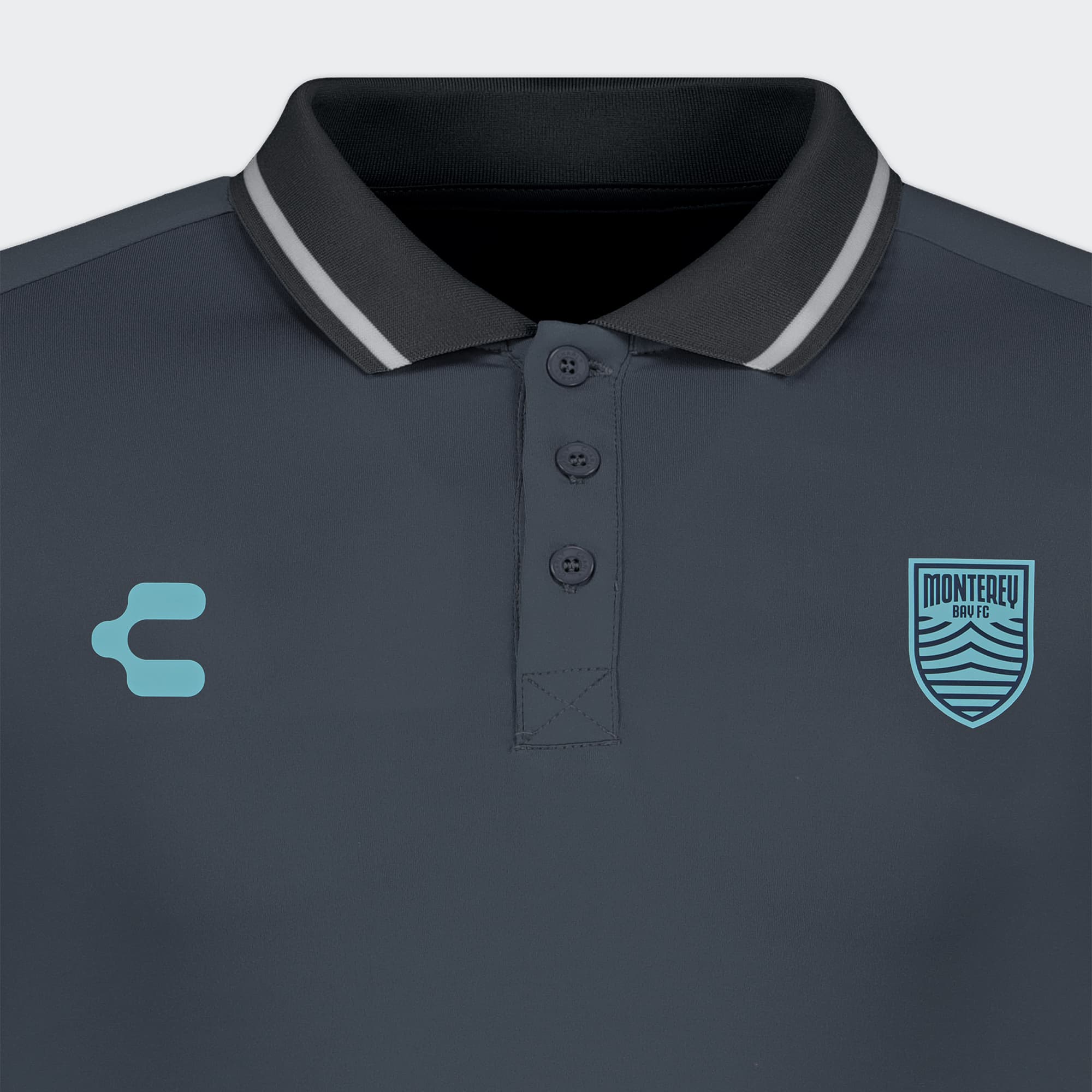 Gray Monterey Bay FC Polo for Men Charly Sport Soccer Gear