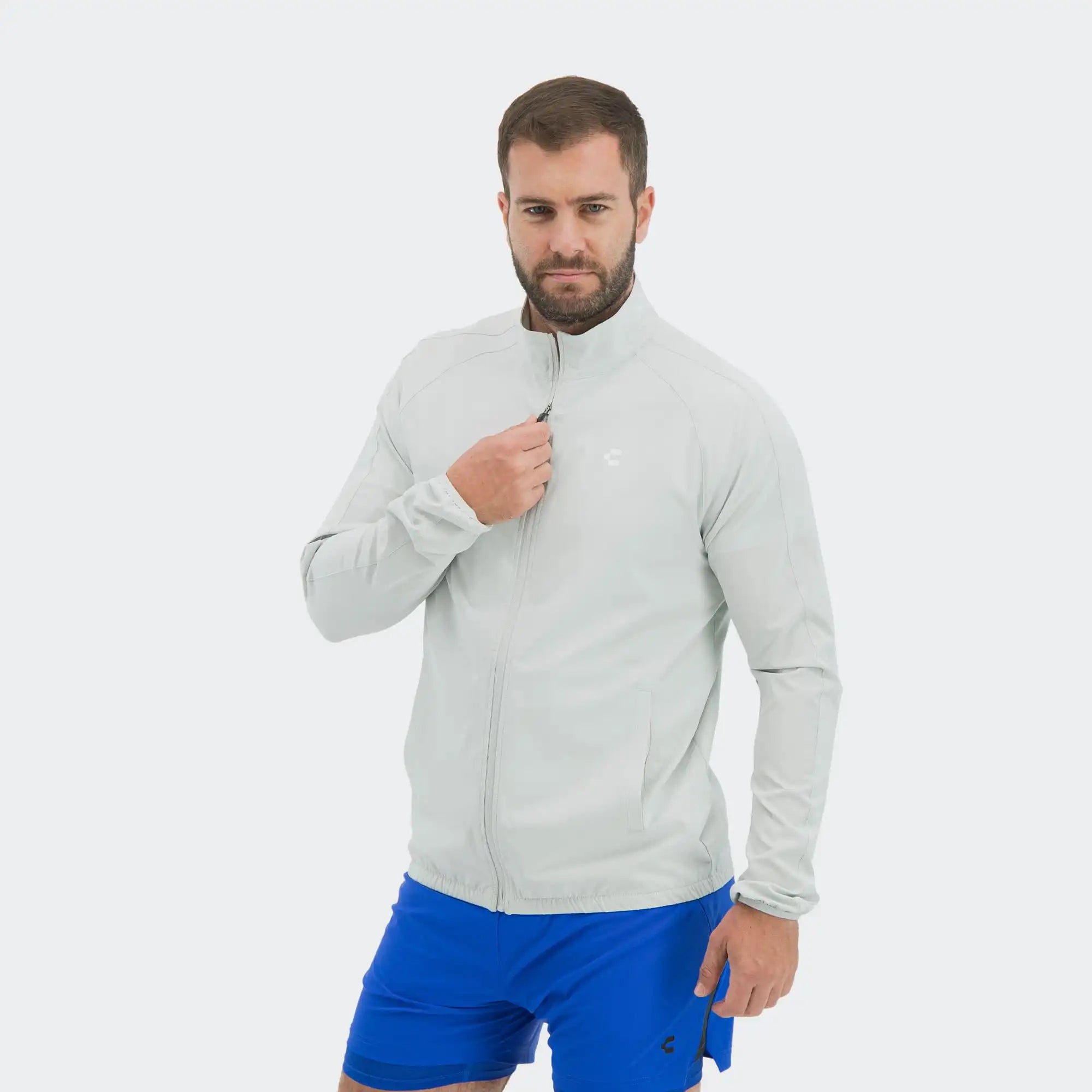 Light Gray Training Jacket for Men Charly Essentials Lifestyle