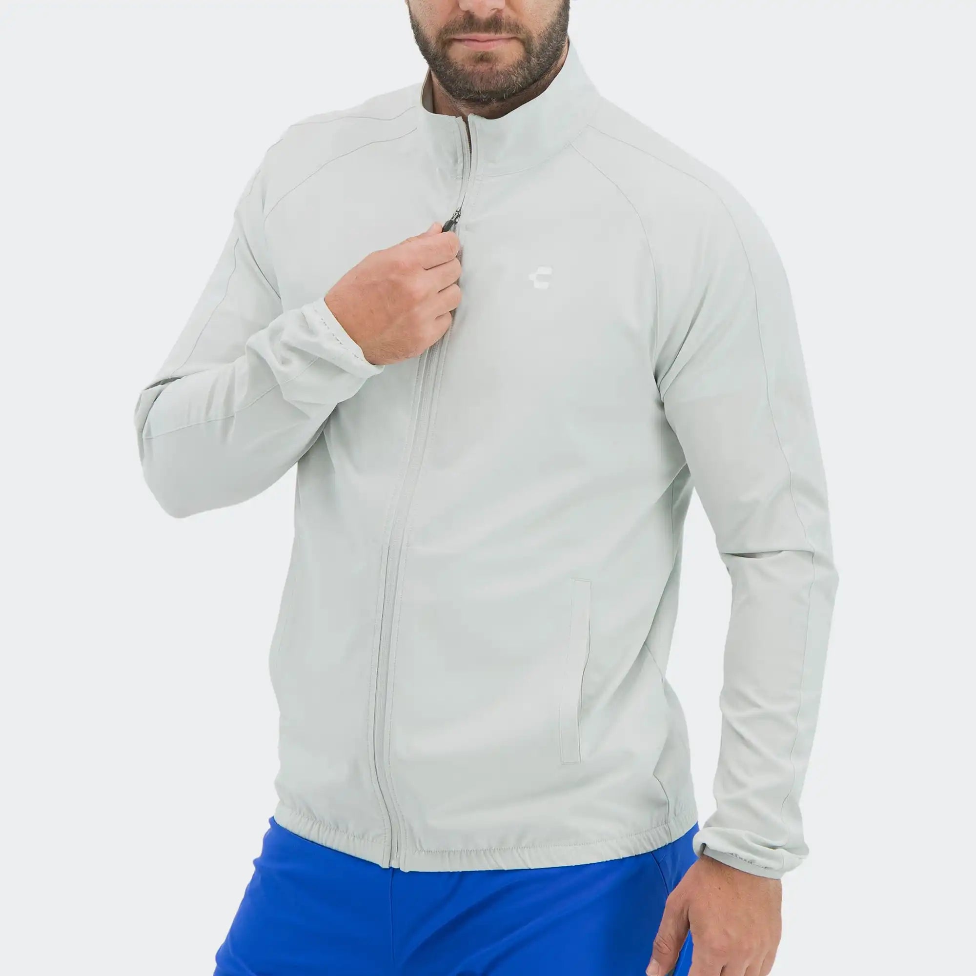 Light Gray Training Jacket for Men Charly Essentials Lifestyle