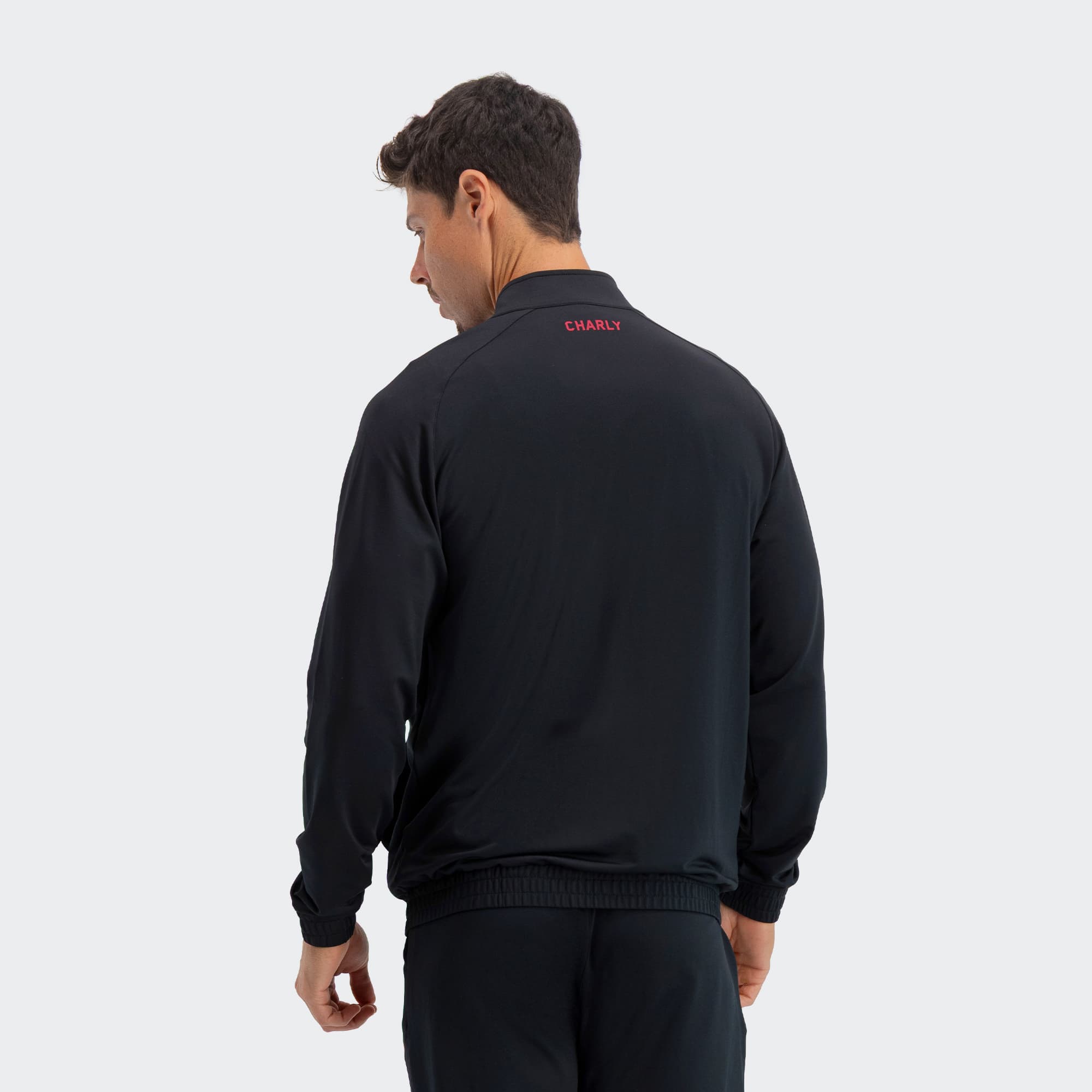 Black Red San Antonio Jacket for Men Charly Sport Soccer Gear