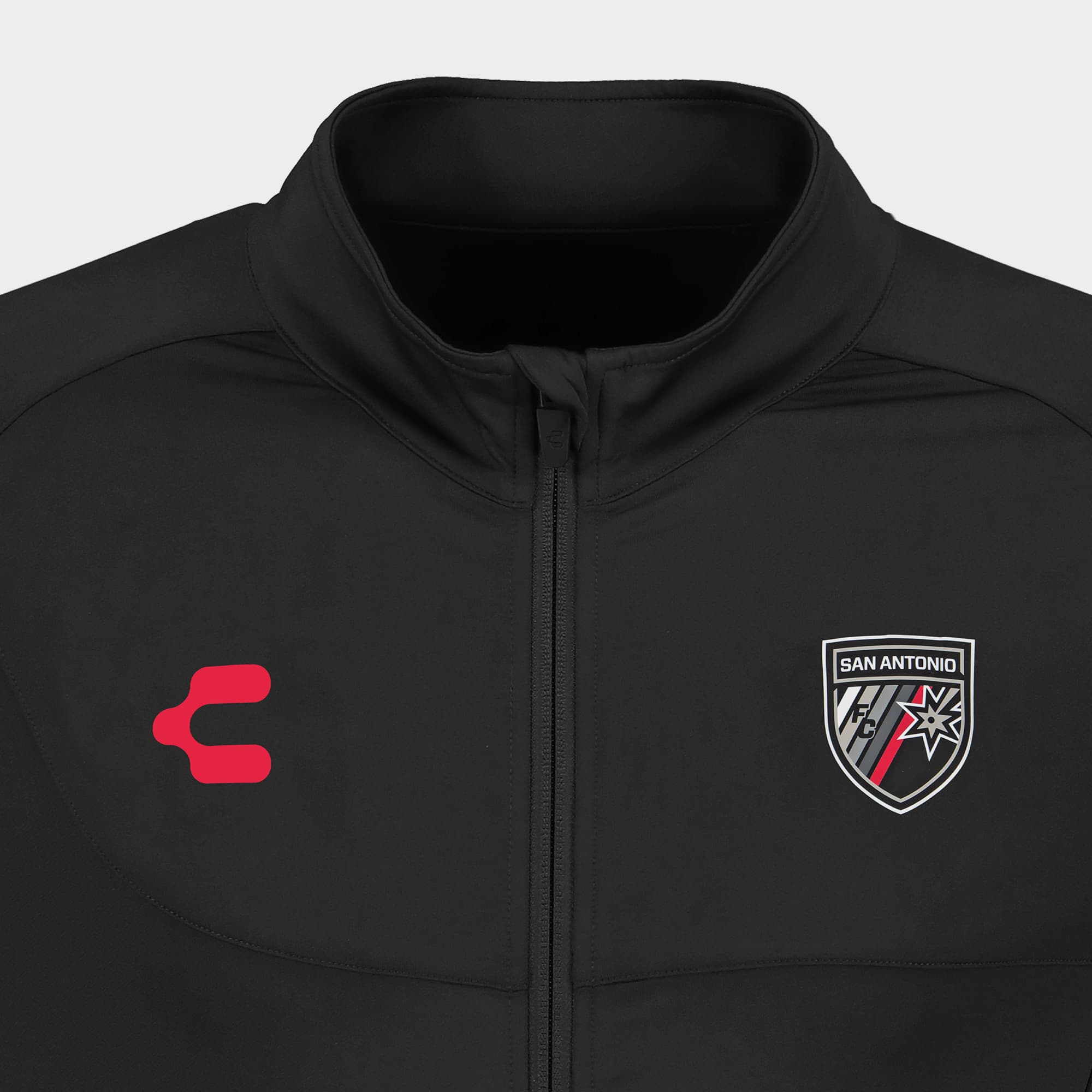Black Red San Antonio Jacket for Men Charly Sport Soccer Gear
