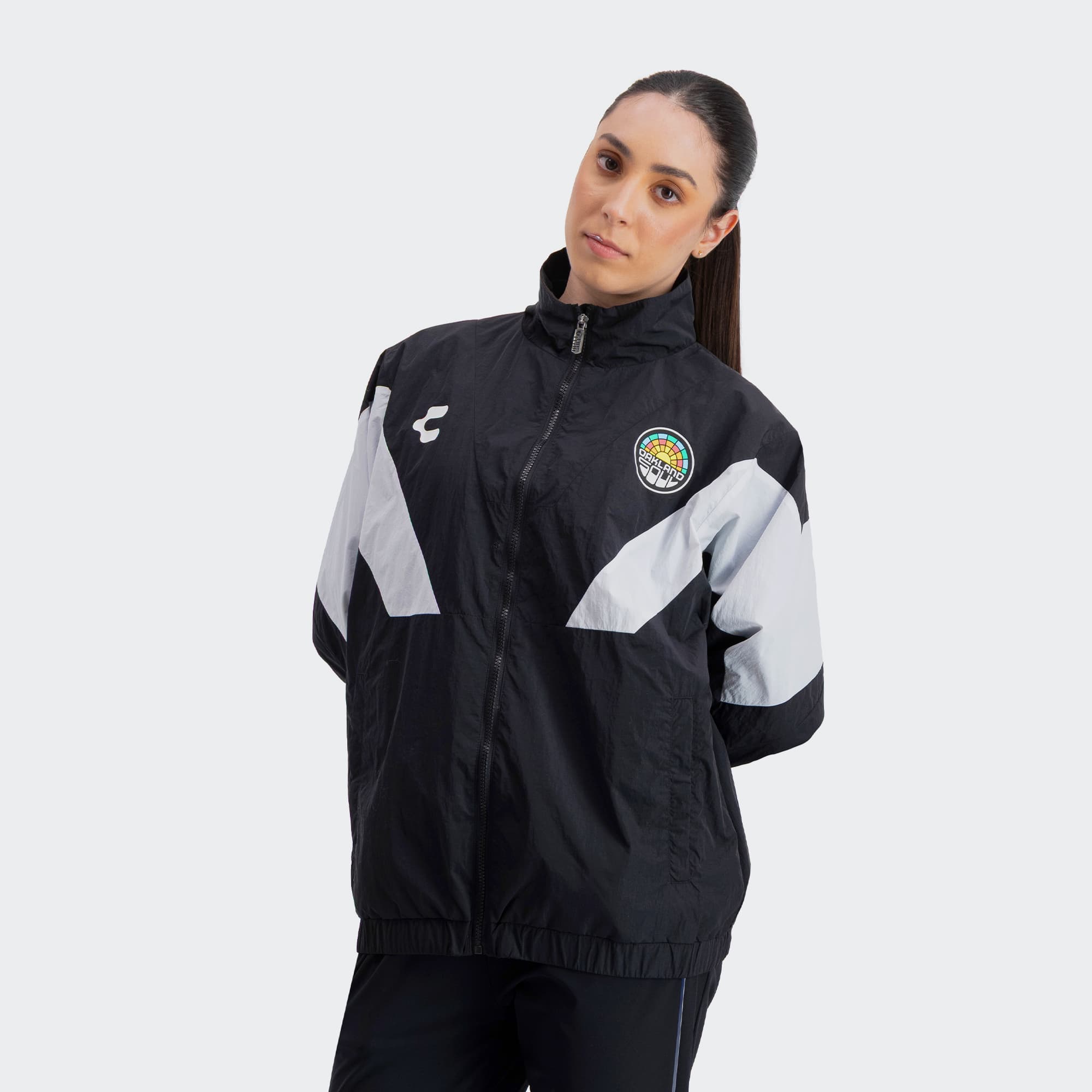 Black White Oakland Soul Jacket for Men Charly Sport Soccer Gear