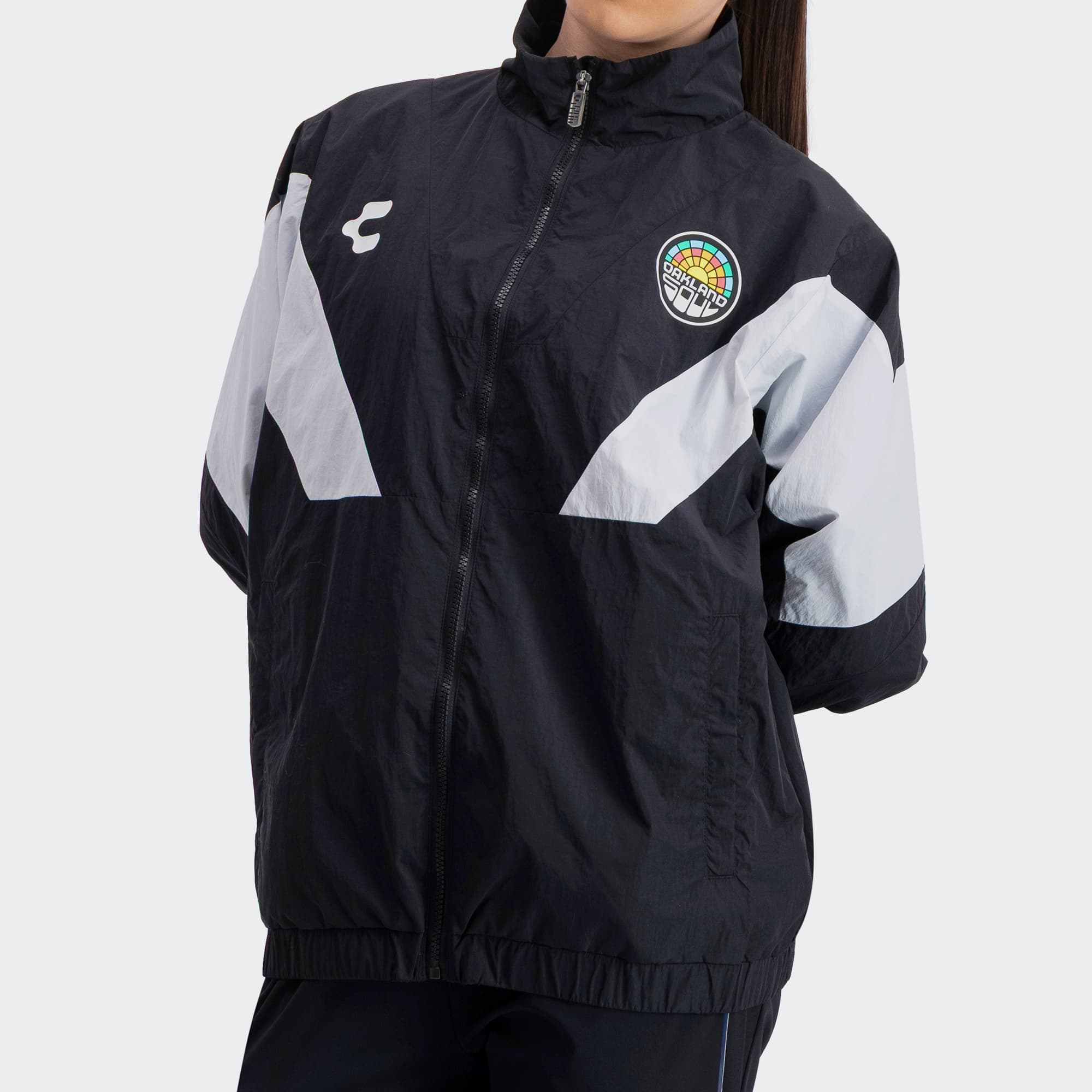 Black White Oakland Soul Jacket for Men Charly Sport Soccer Gear