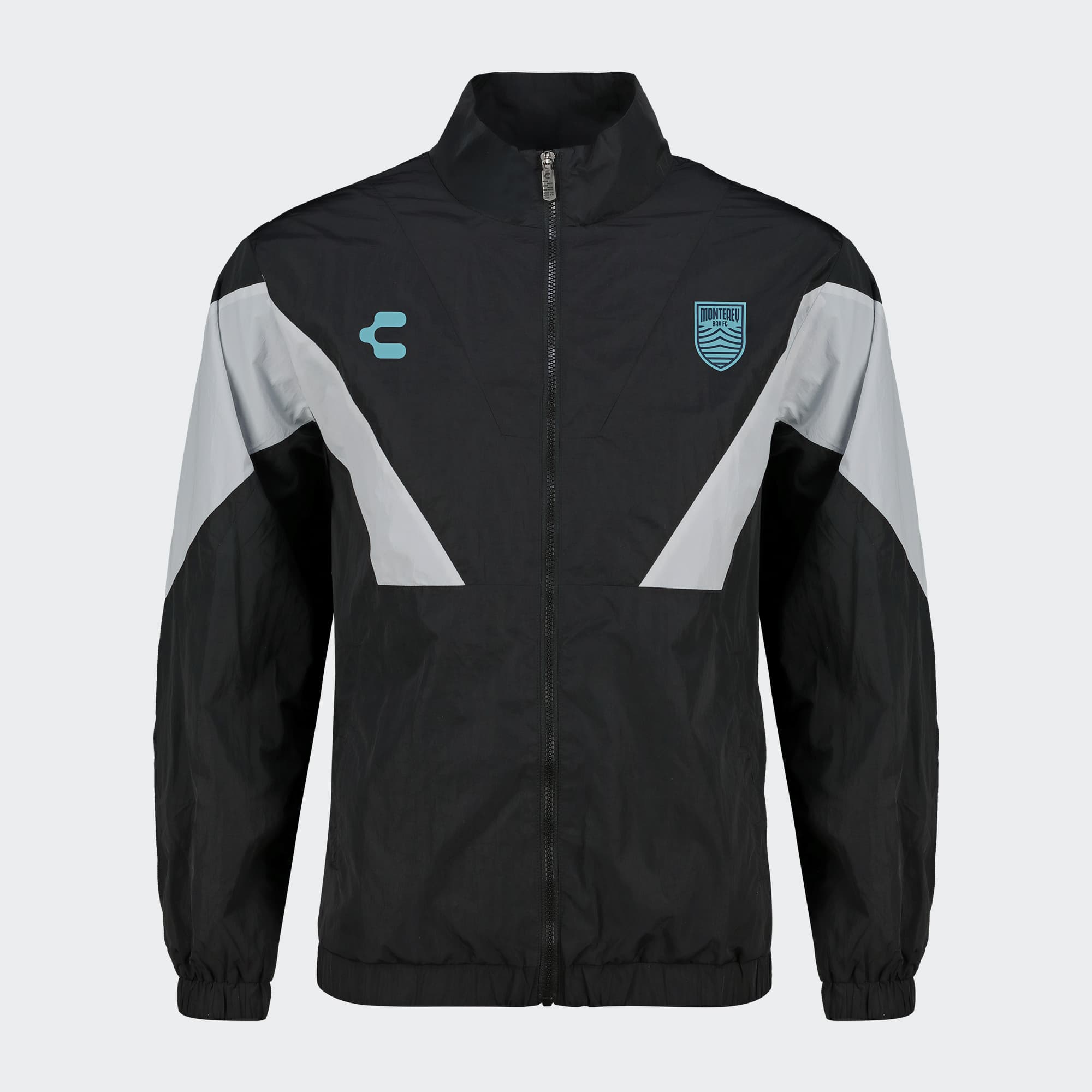 Black White Monterey Bay FC Jacket for Men Charly Sport Soccer Gear