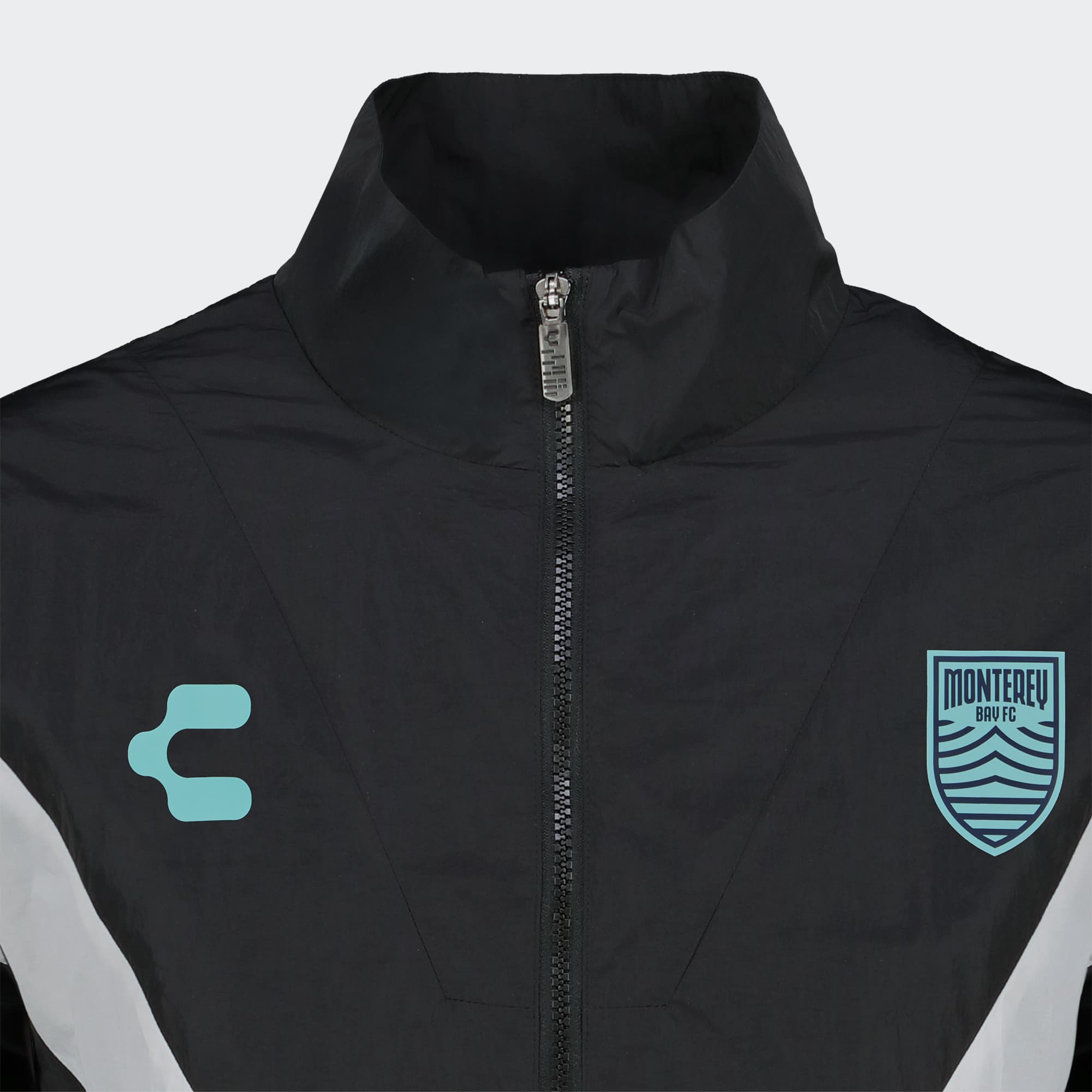 Black White Monterey Bay FC Jacket for Men Charly Sport Soccer Gear