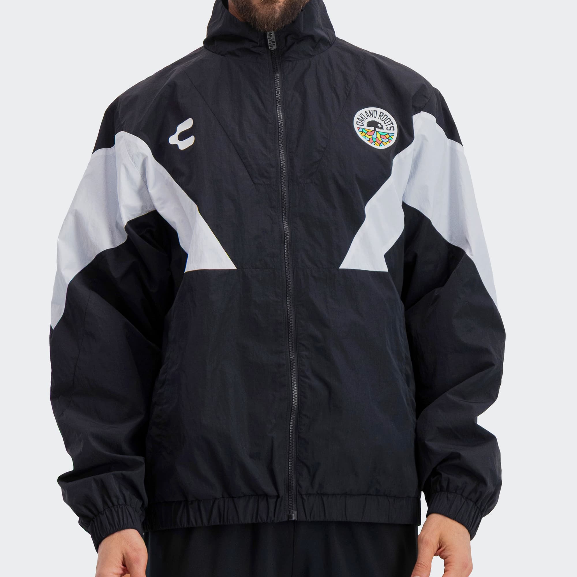 Black White Oakland Roots Jacket for Men Charly Sport Soccer Gear