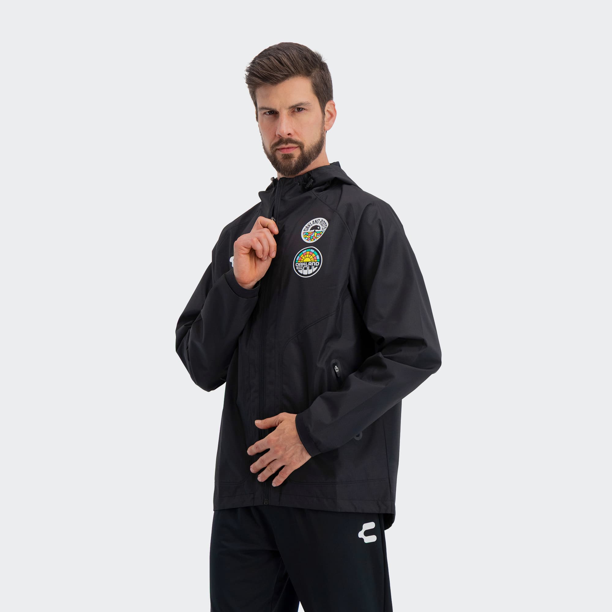 Black Oakland Roots Jacket for Men Charly Sport Soccer