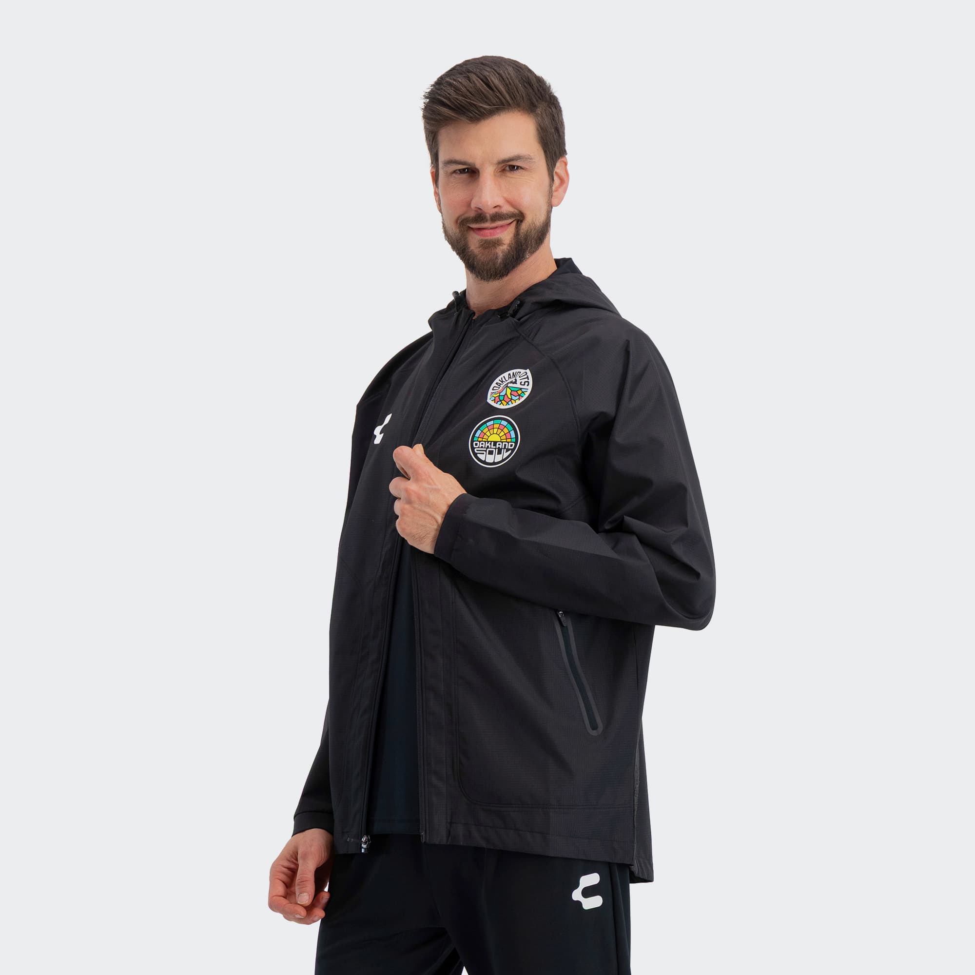 Black Oakland Roots Jacket for Men Charly Sport Soccer