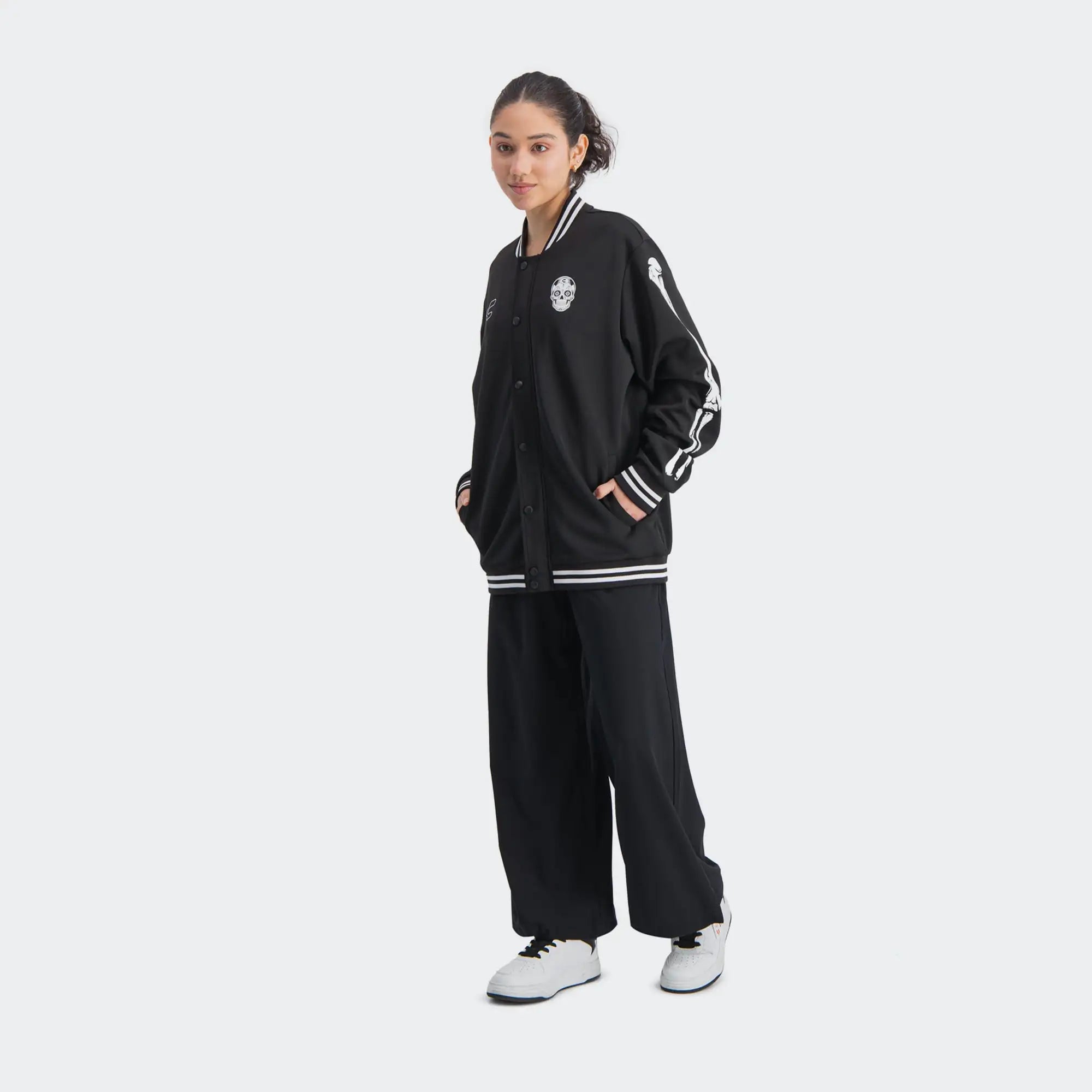 Black Dia de Muertos Futbol Eterno Bomber Jacket Charly Sport