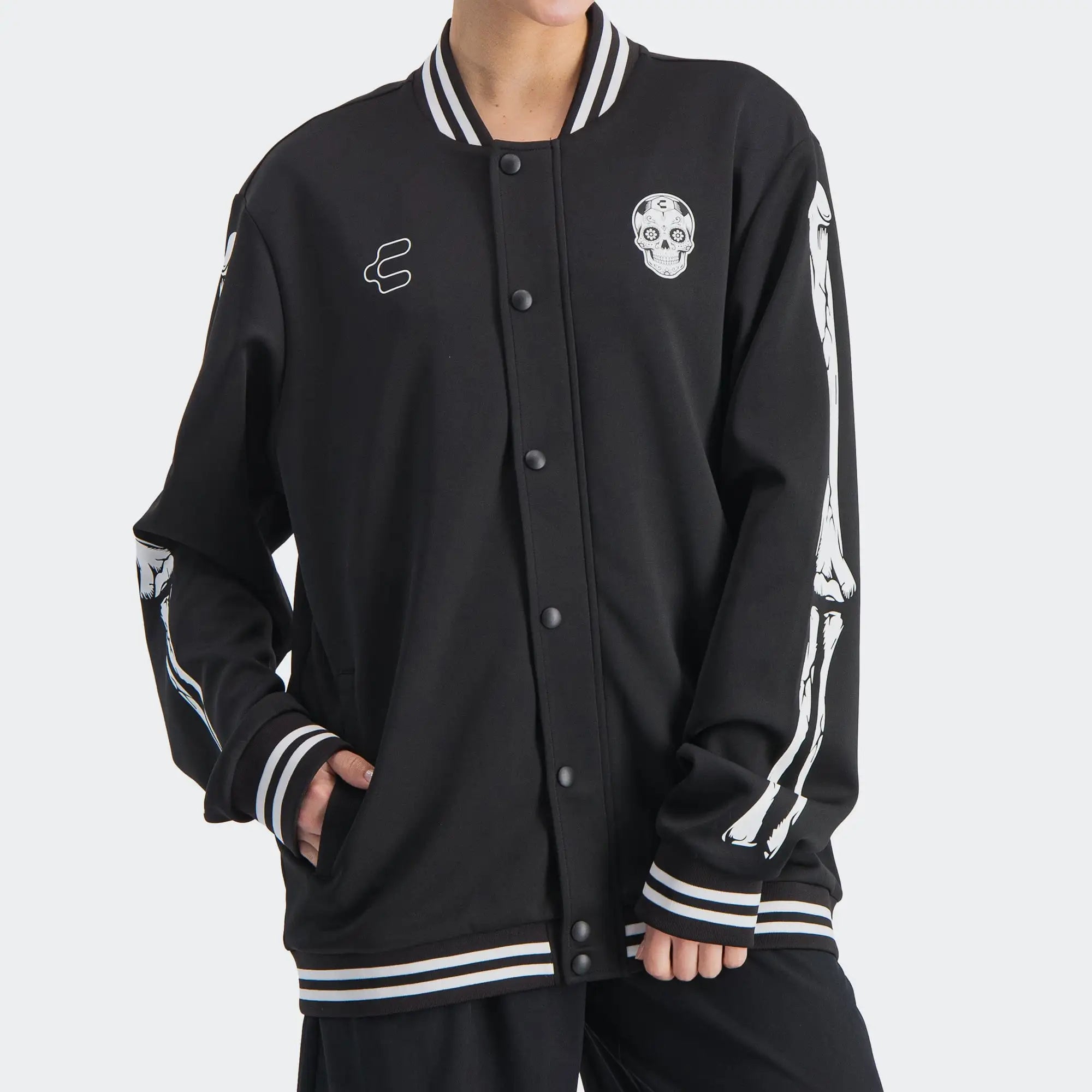 Black Dia de Muertos Futbol Eterno Bomber Jacket Charly Sport