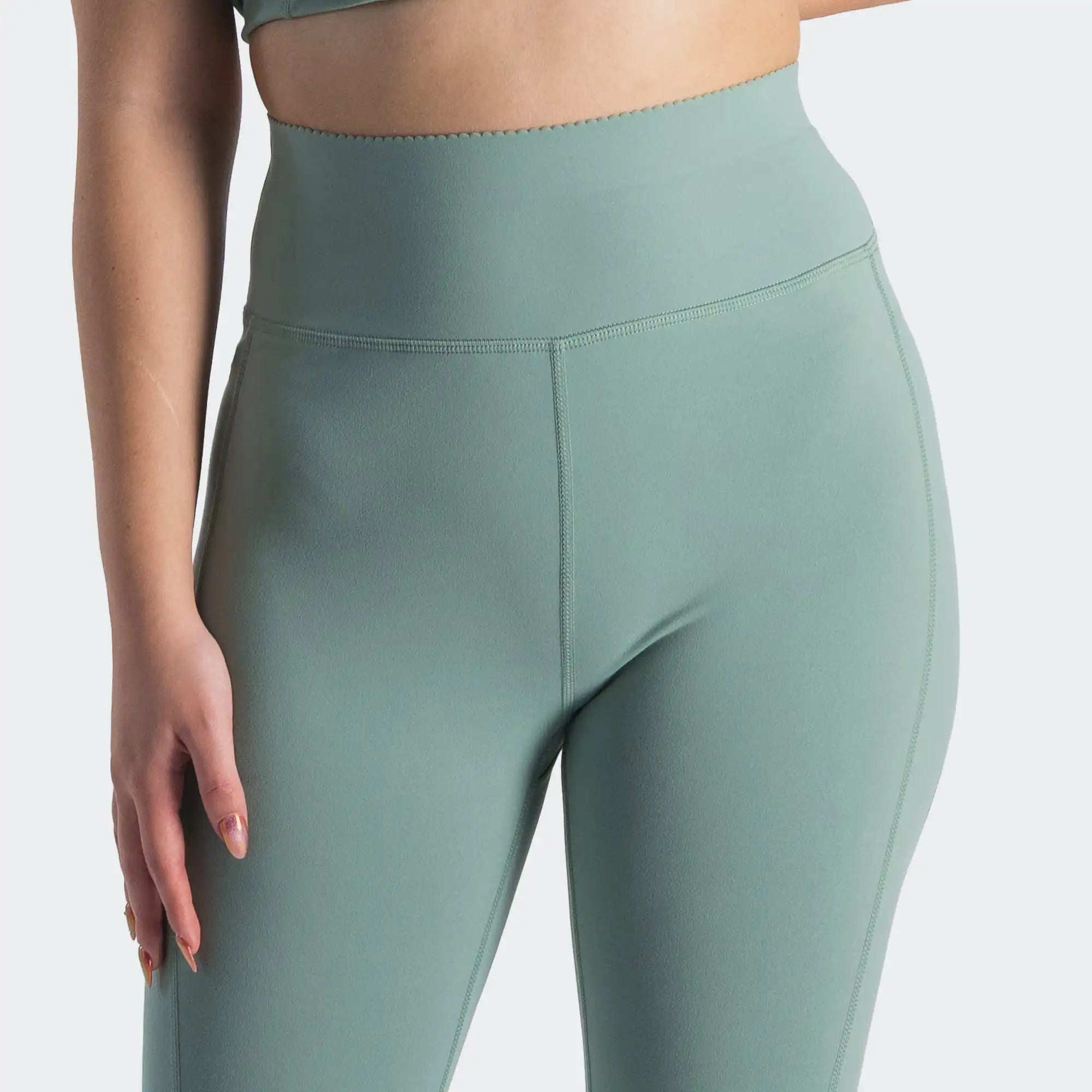 Green High Waistband Legging for Women Charly Lifestyle Training