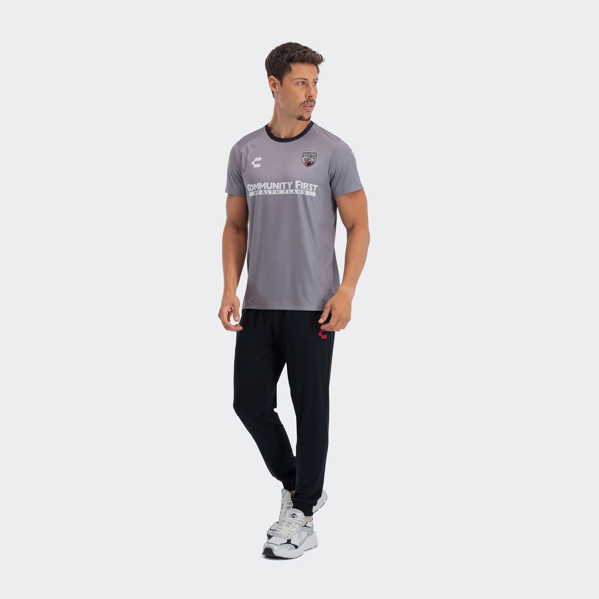 Gray Black San Antonio T-Shirt for Men Charly Sport Soccer Gear