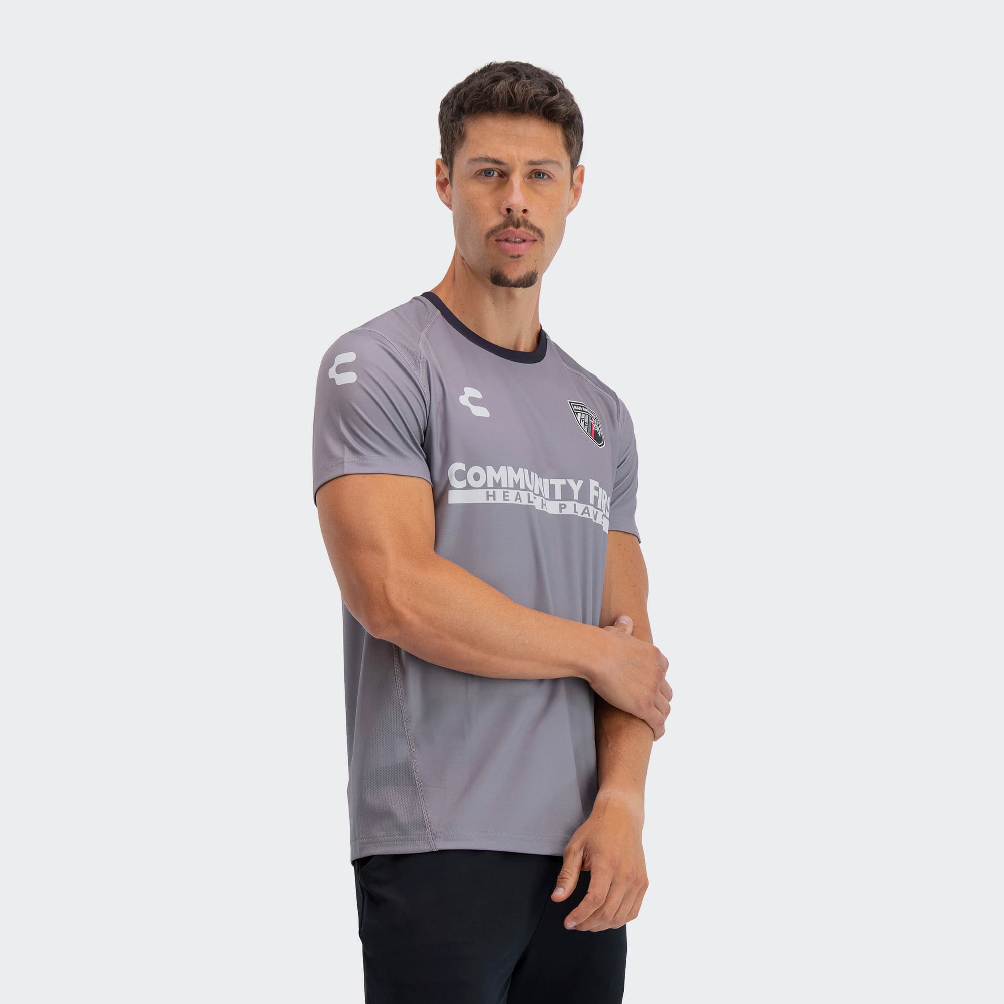 Gray Black San Antonio T-Shirt for Men Charly Sport Soccer Gear
