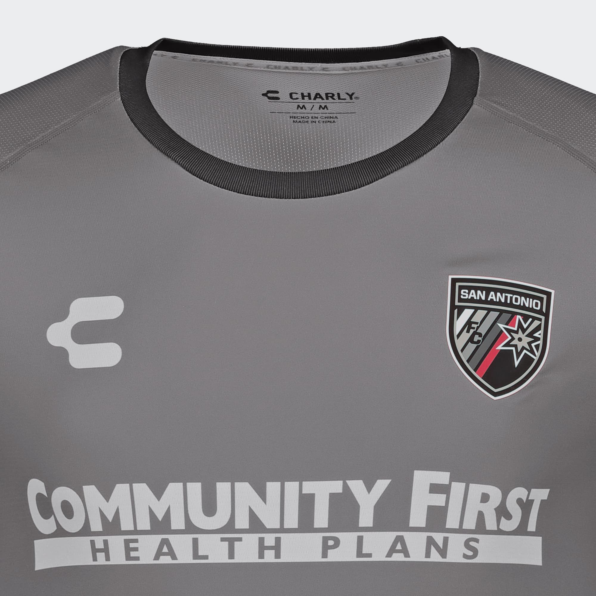 Gray Black San Antonio T-Shirt for Men Charly Sport Soccer Gear