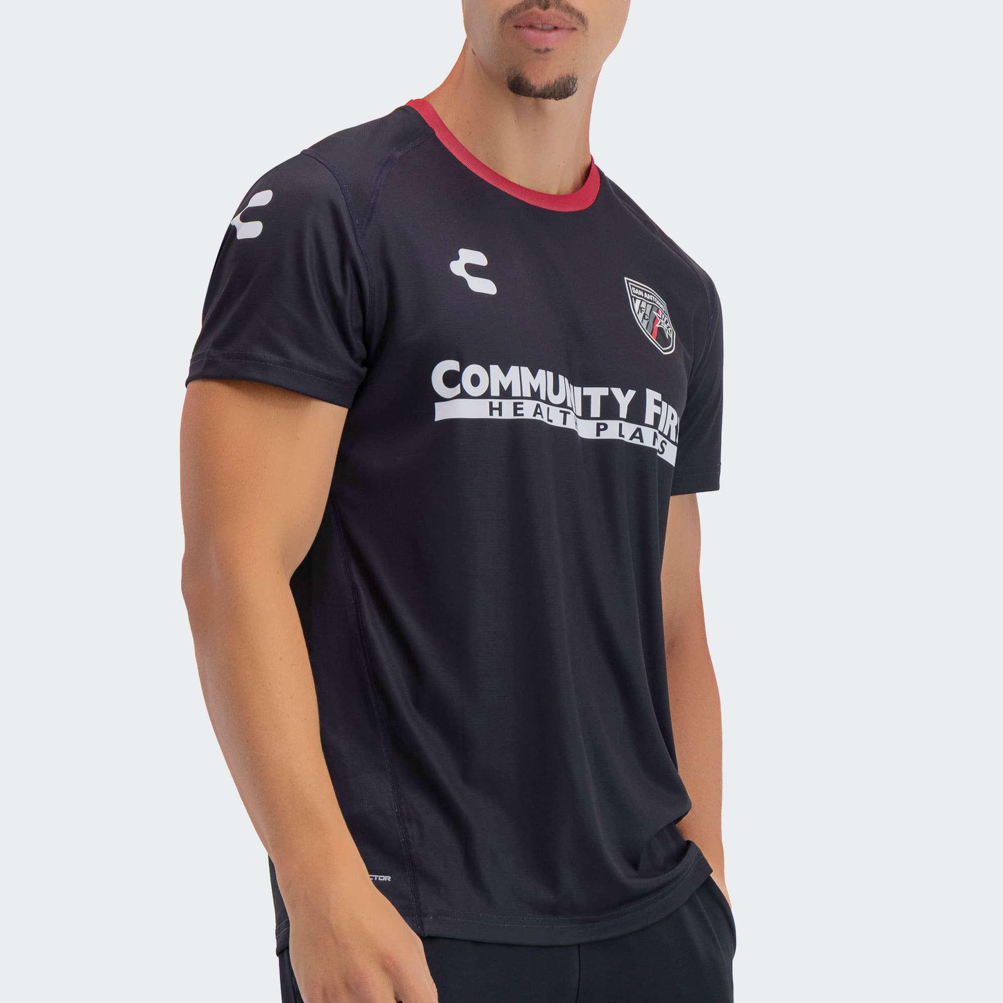 Black Red San Antonio T-Shirt for Men Charly Sport Soccer Gear