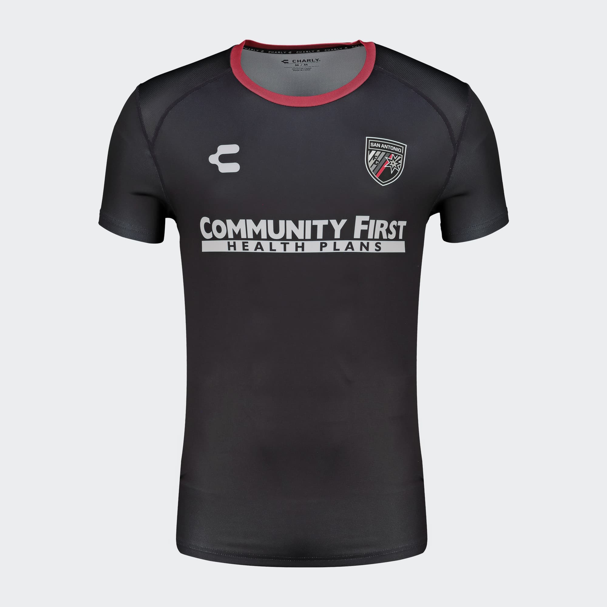 Black Red San Antonio T-Shirt for Men Charly Sport Soccer Gear