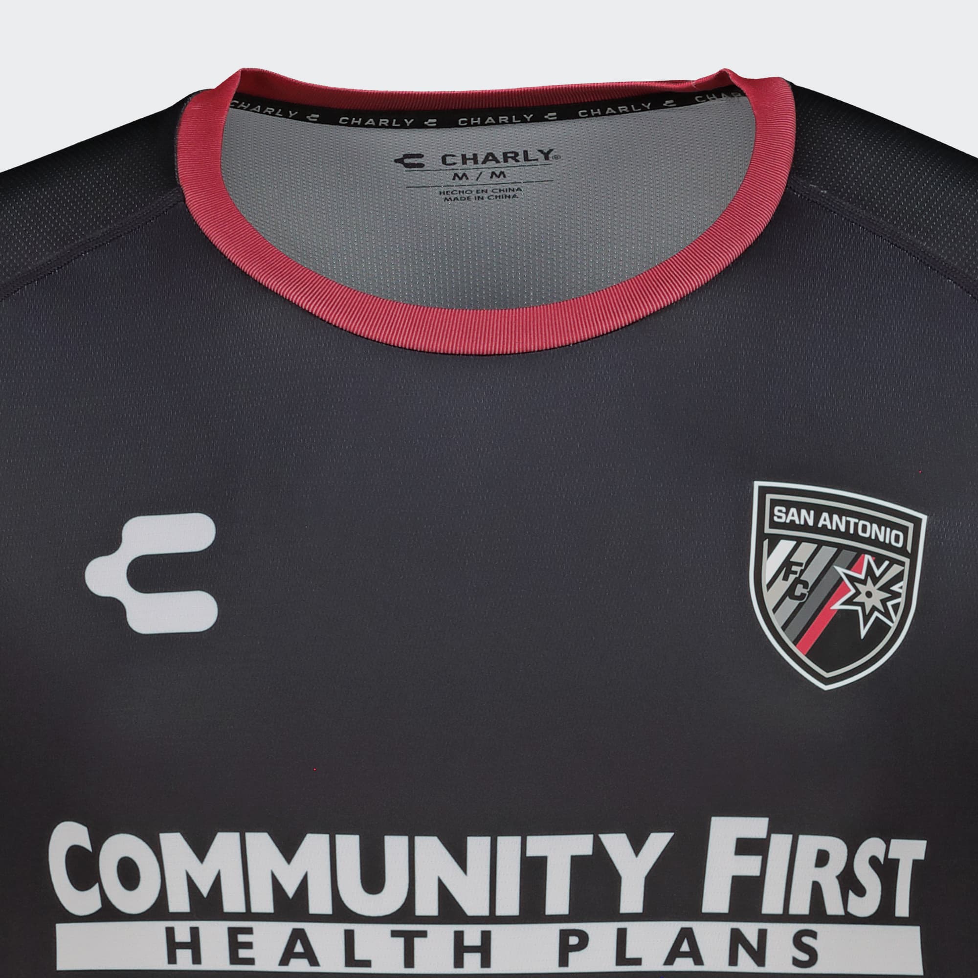 Black Red San Antonio T-Shirt for Men Charly Sport Soccer Gear