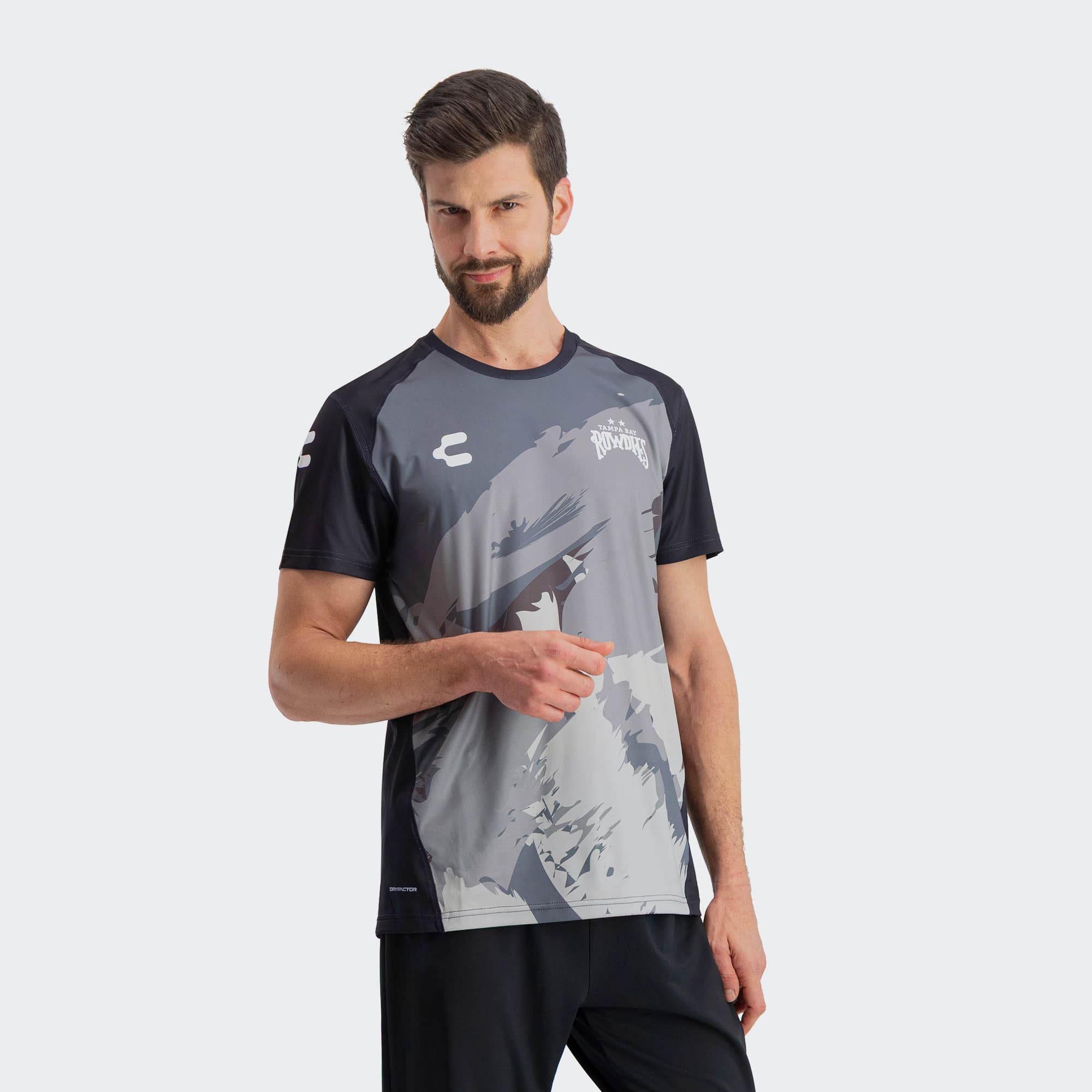 Black Dark Gray Tampa Bay Rowdies T-Shirt for Men Charly Sport Soccer Gear