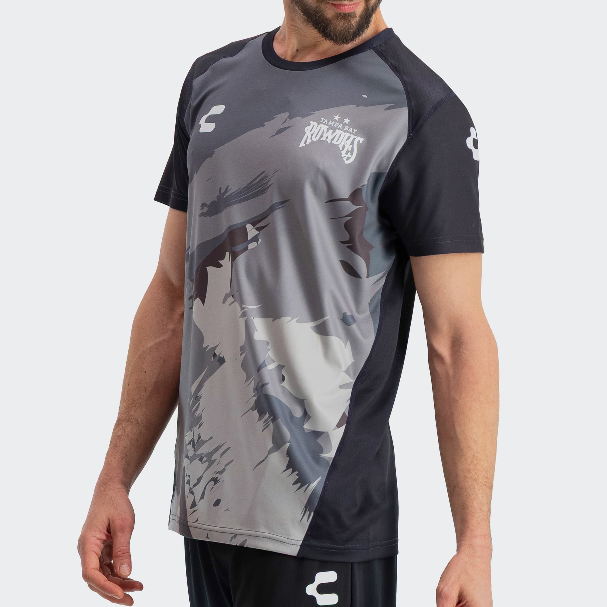 Black Dark Gray Tampa Bay Rowdies T-Shirt for Men Charly Sport Soccer Gear