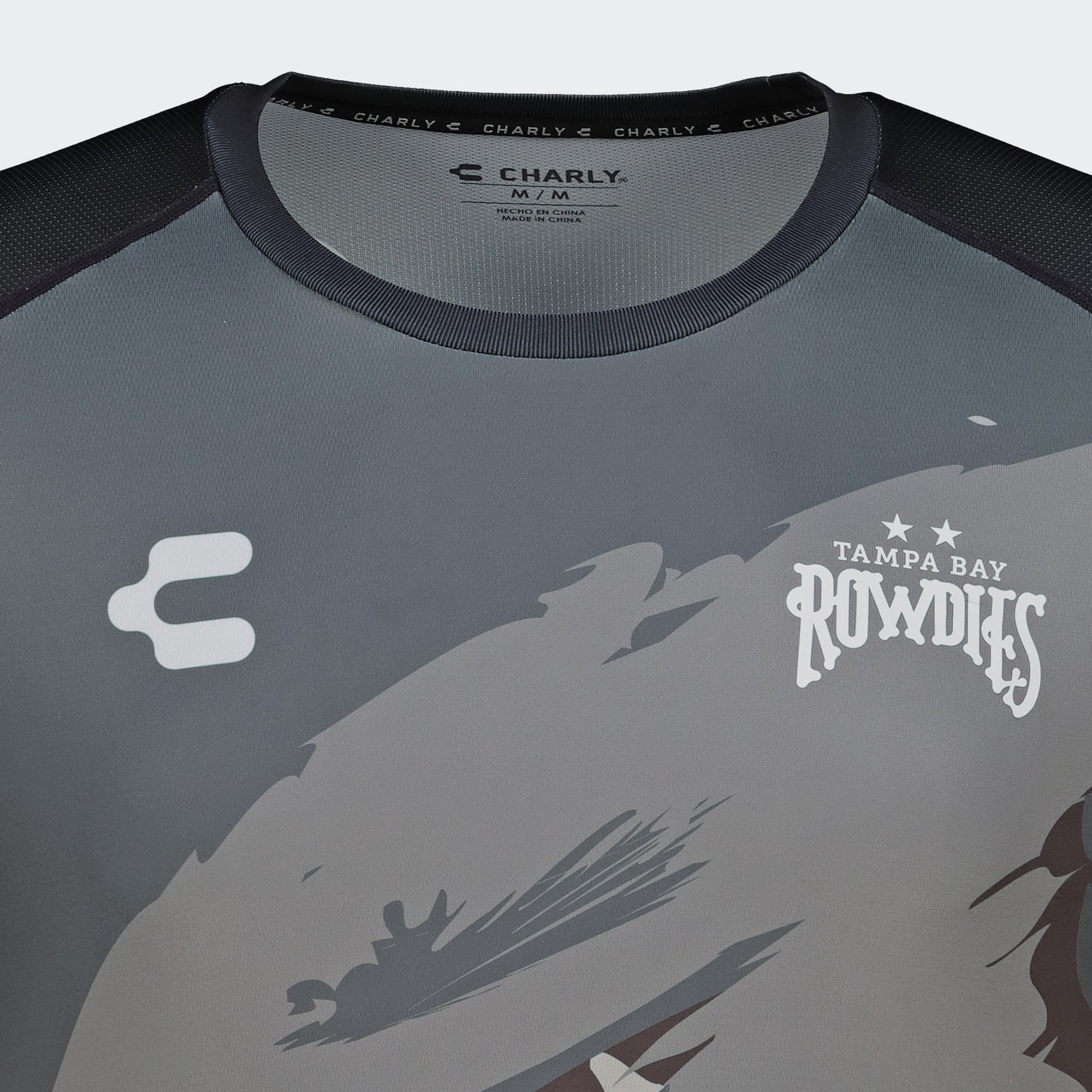 Black Dark Gray Tampa Bay Rowdies T-Shirt for Men Charly Sport Soccer Gear
