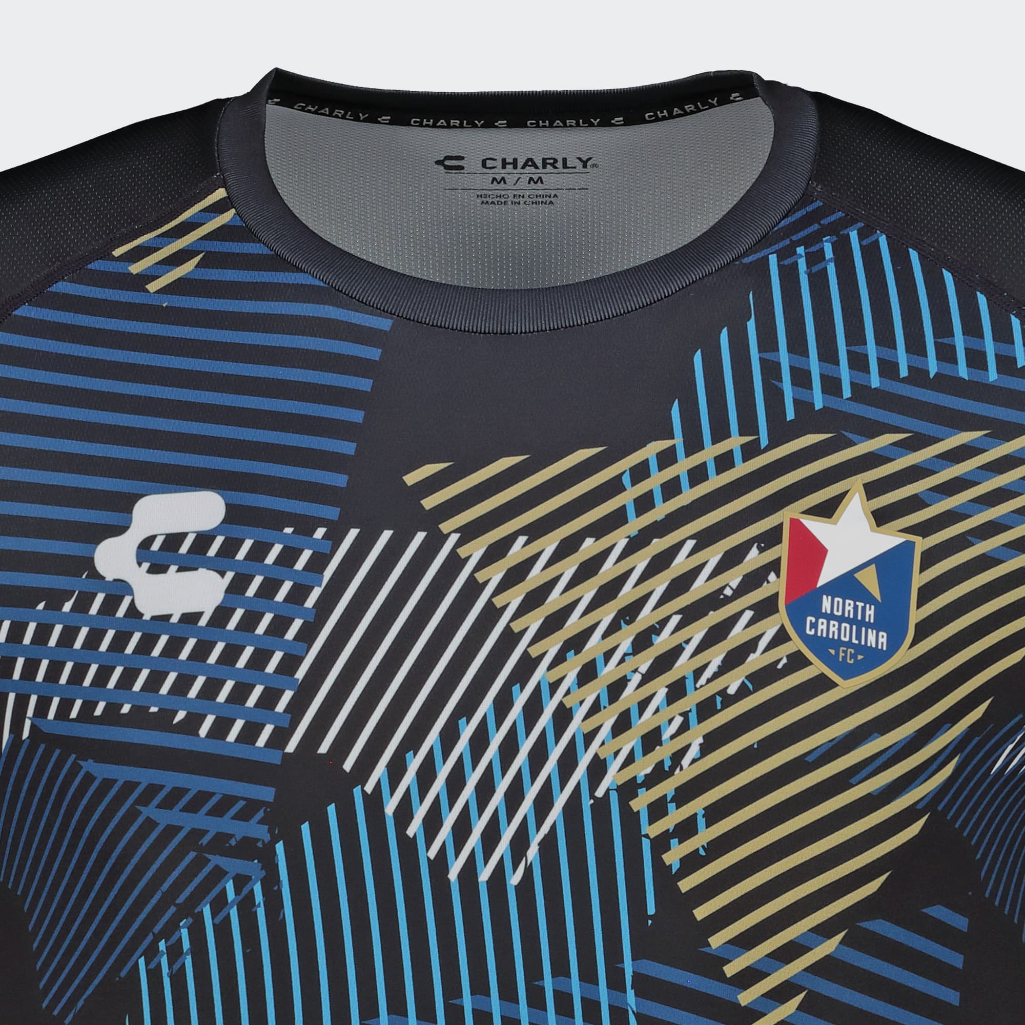 Black Multicolor North Carolina FC T-Shirt for Men Charly Sport Soccer Gear