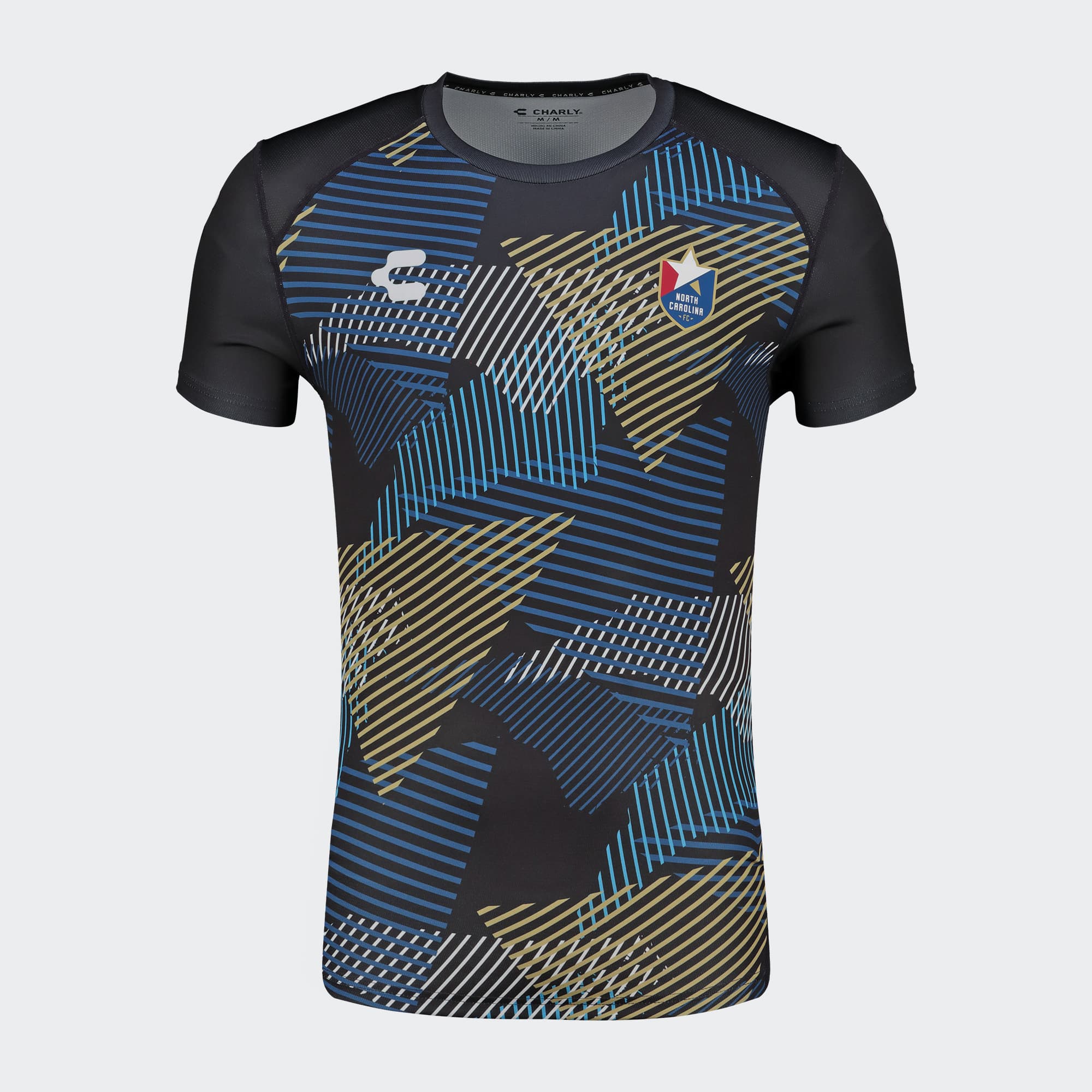 Black Multicolor North Carolina FC T-Shirt for Men Charly Sport Soccer Gear