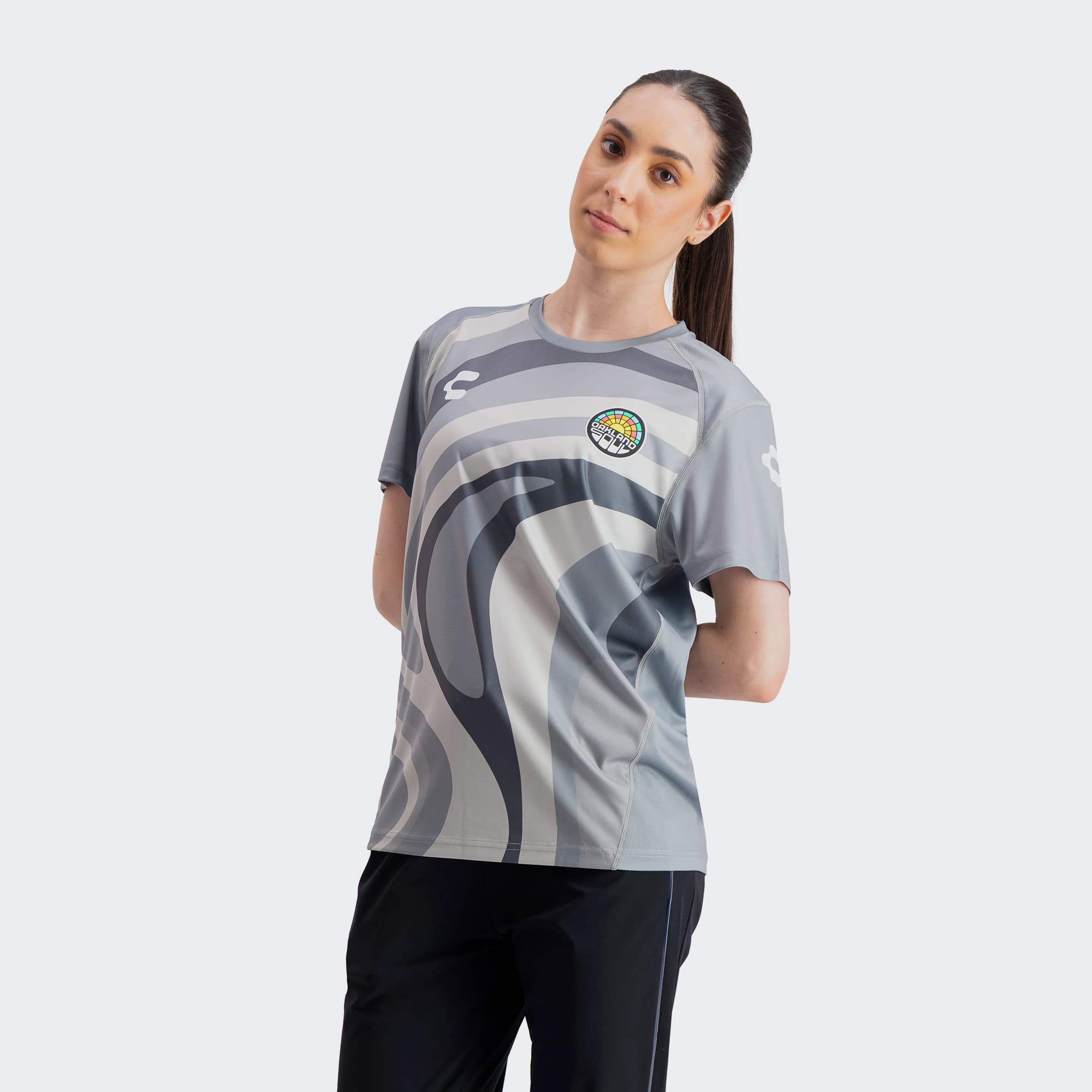 Gray Oakland Soul T-Shirt for Women Charly Sport Soccer Gear