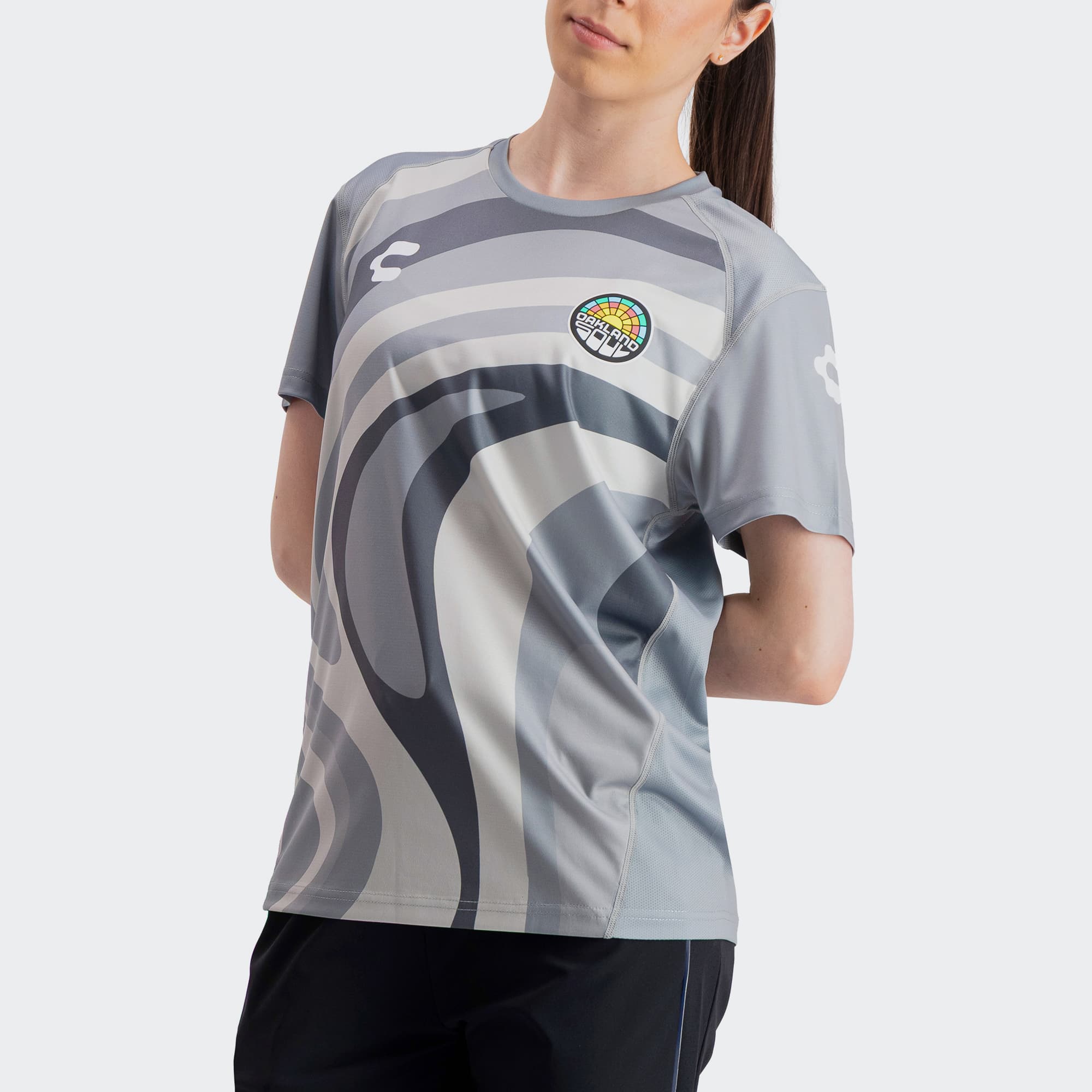 Gray Oakland Soul T-Shirt for Women Charly Sport Soccer Gear