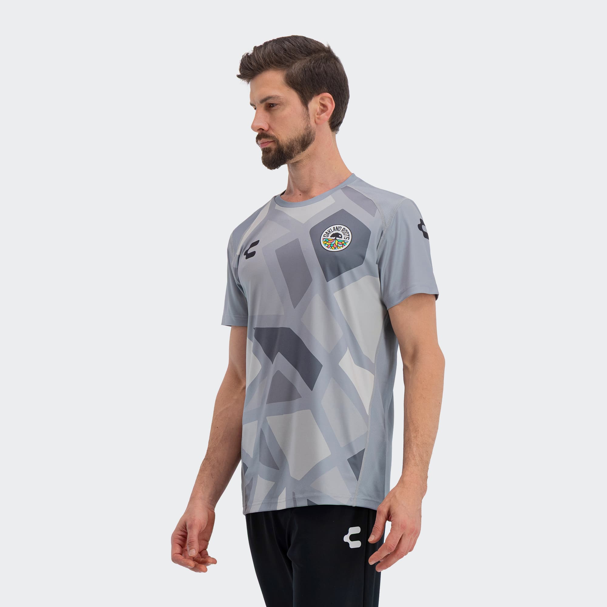 Gray Oakland Roots T-Shirt for Men Charly Sport Soccer Gear