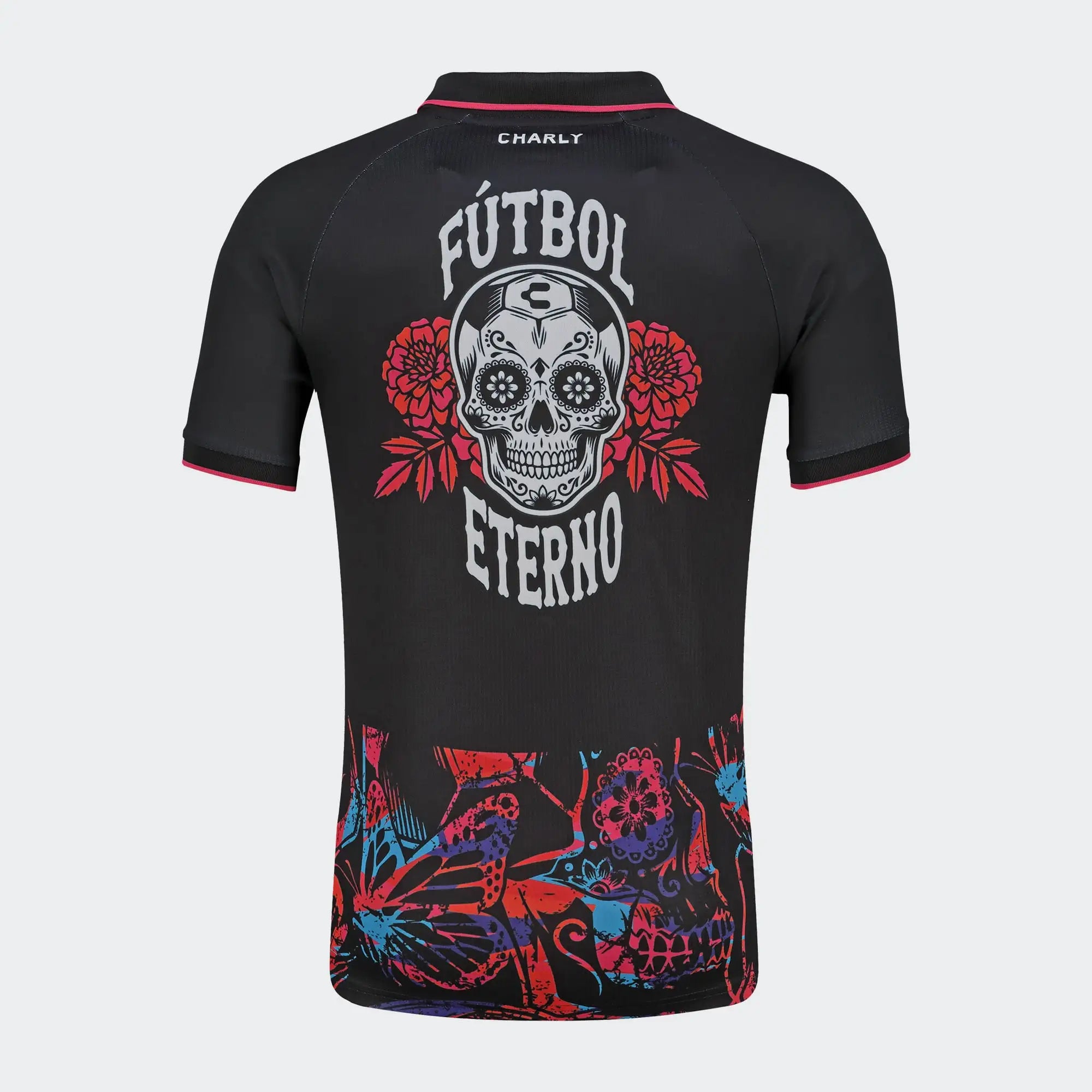 Black Multicolor Dia de Muertos Futbol Eterno T-Shirt Charly Sport