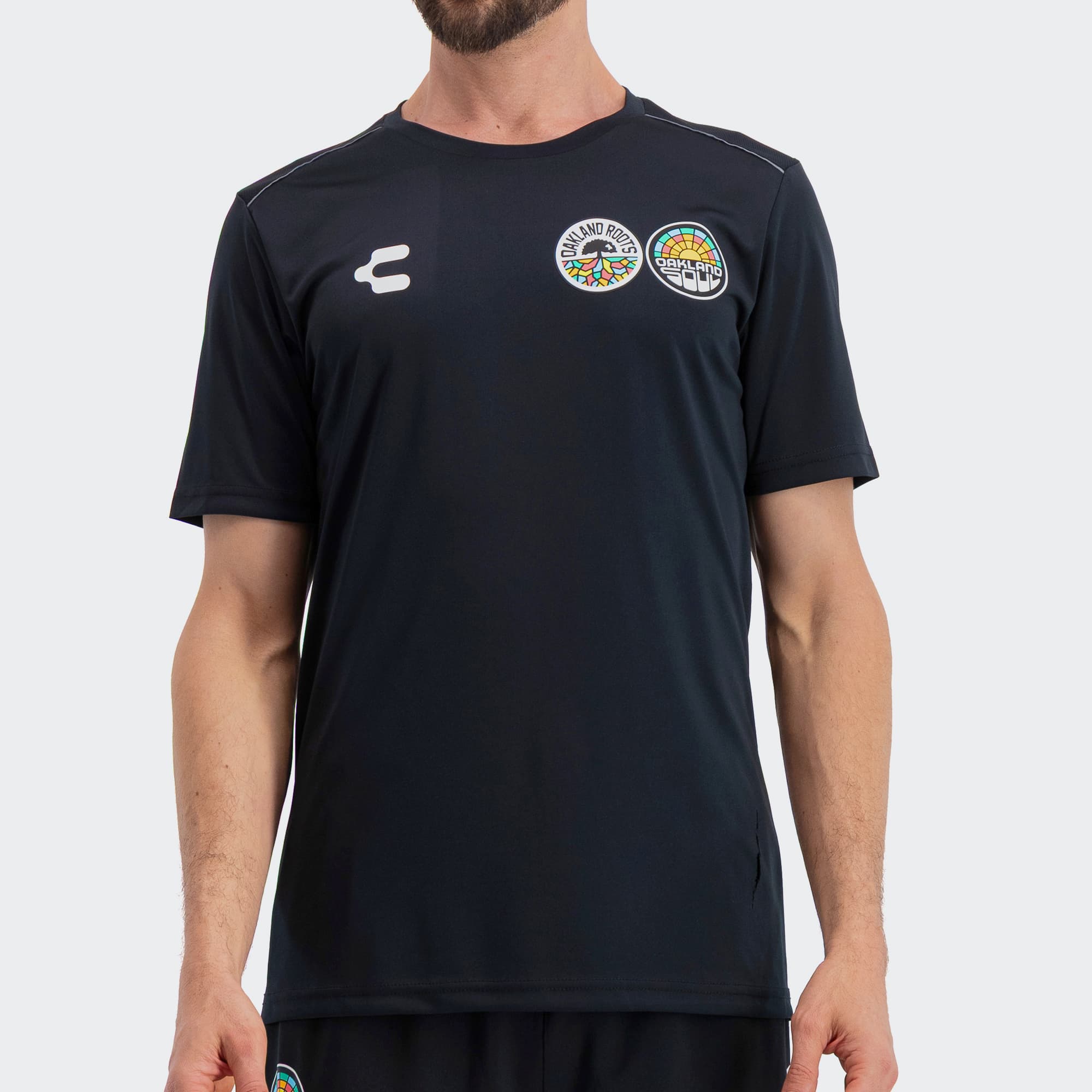 Black Oakland Roots T-Shirt for Men Charly Sport Soccer Gear