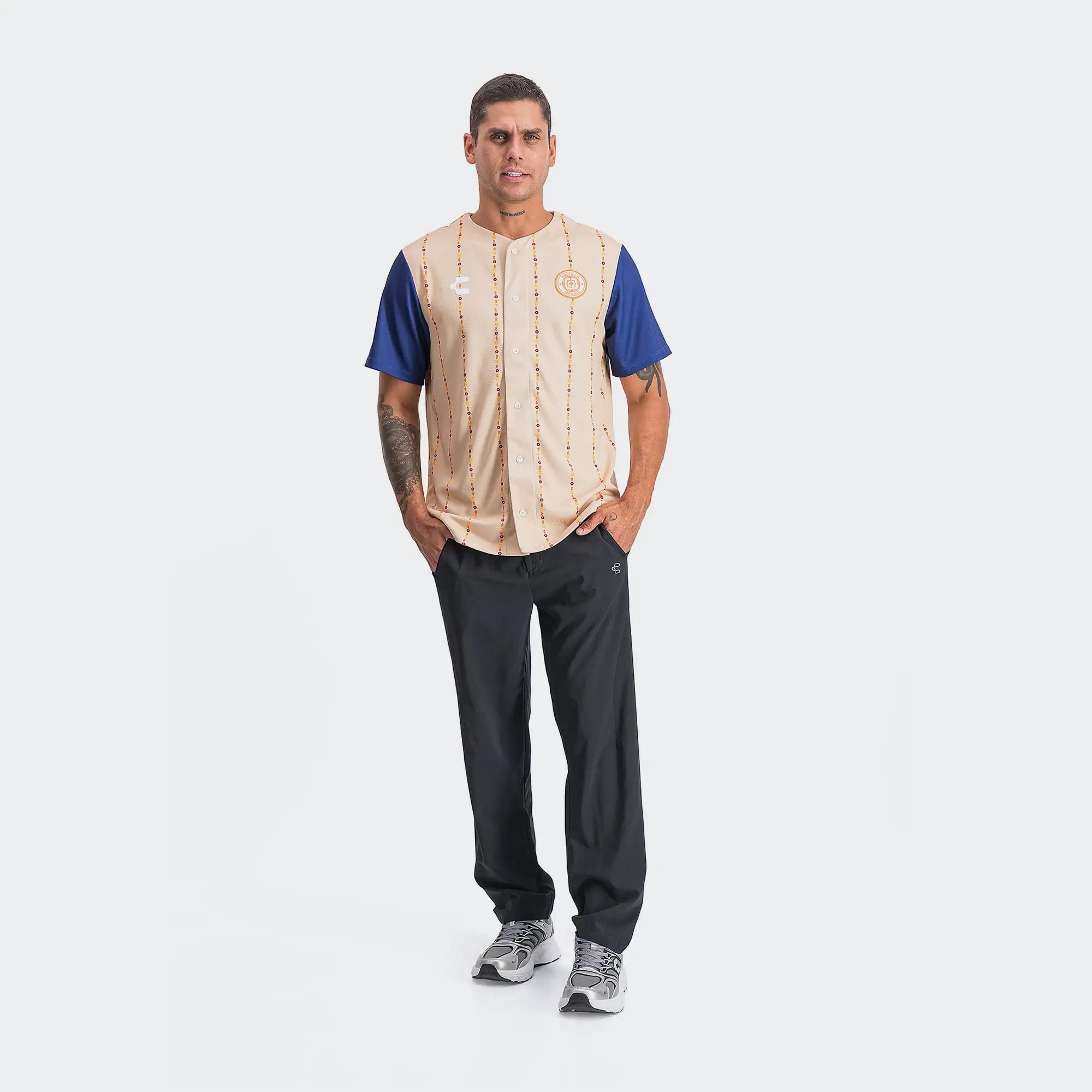 Beige Blue Mexico Heritage Special Edition Baseball Jersey 2026 Charly