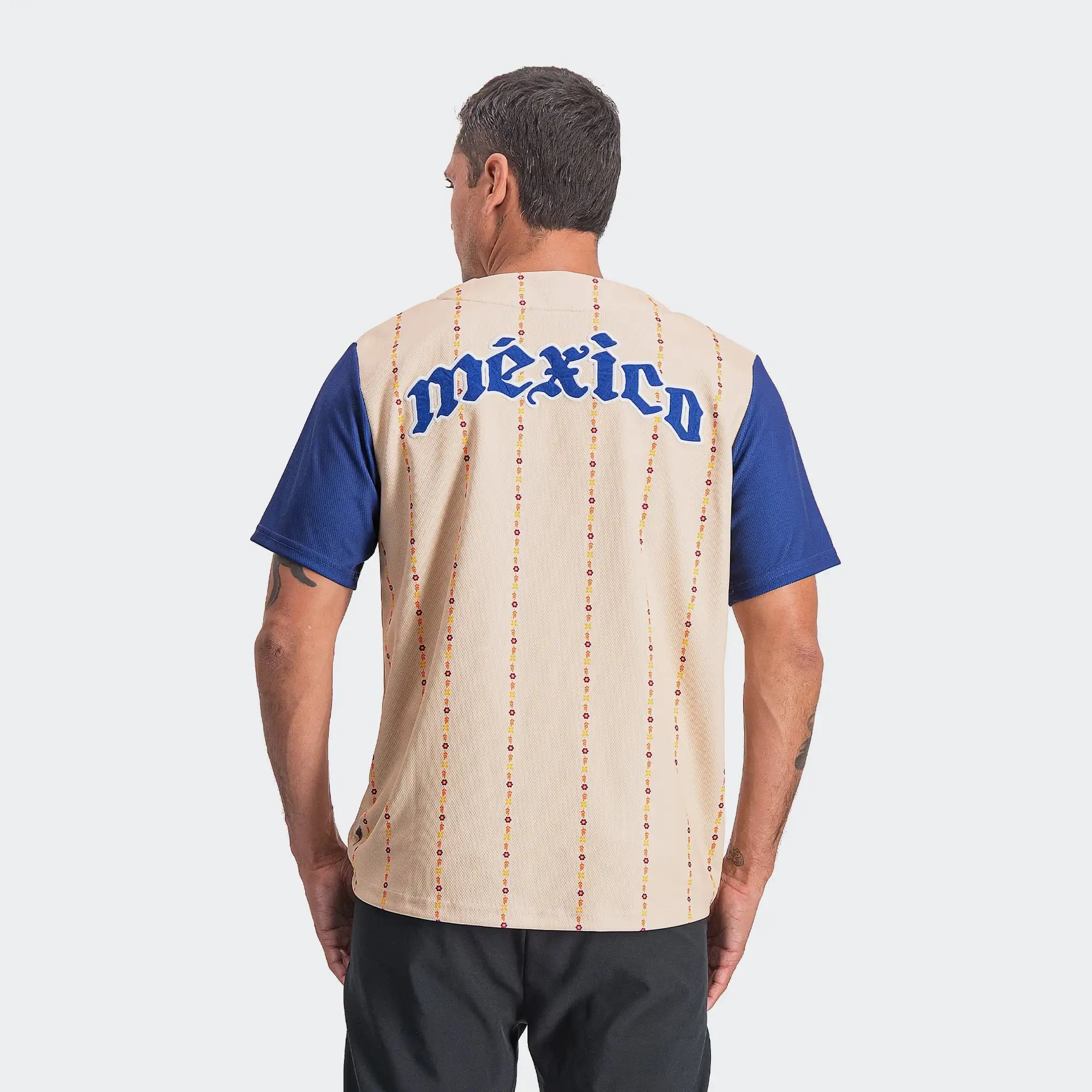 Beige Blue Mexico Heritage Special Edition Baseball Jersey 2026 Charly