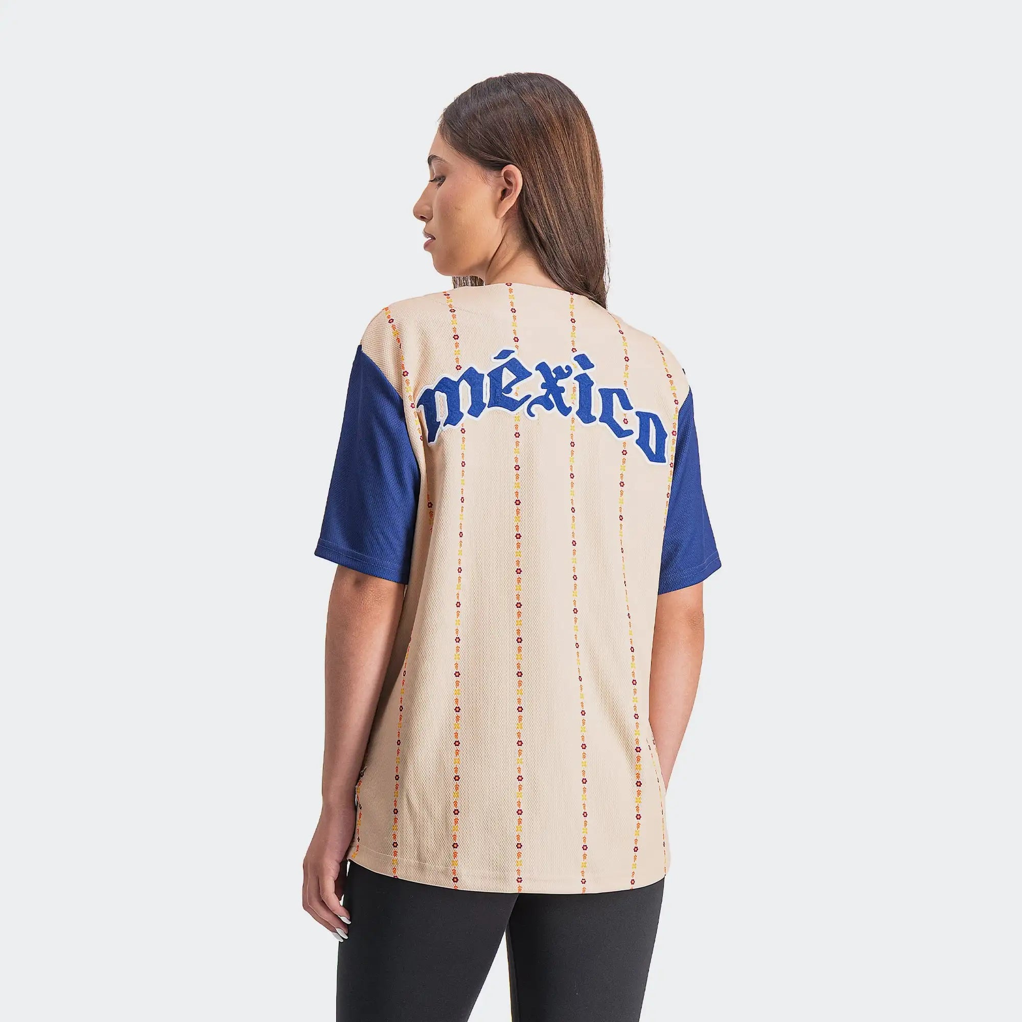 Beige Blue Mexico Heritage Special Edition Baseball Jersey 2026 Charly