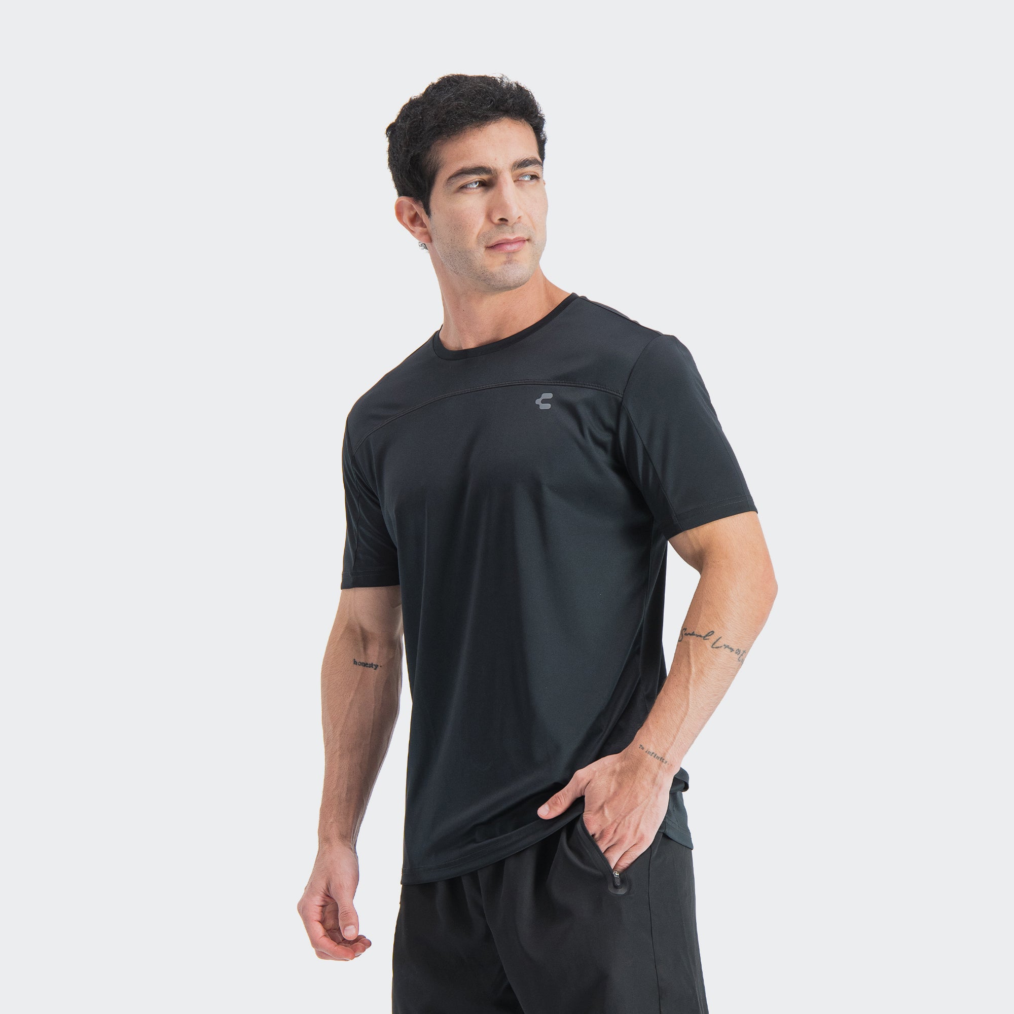 Black Training T-Shirt for Men Charly Essential