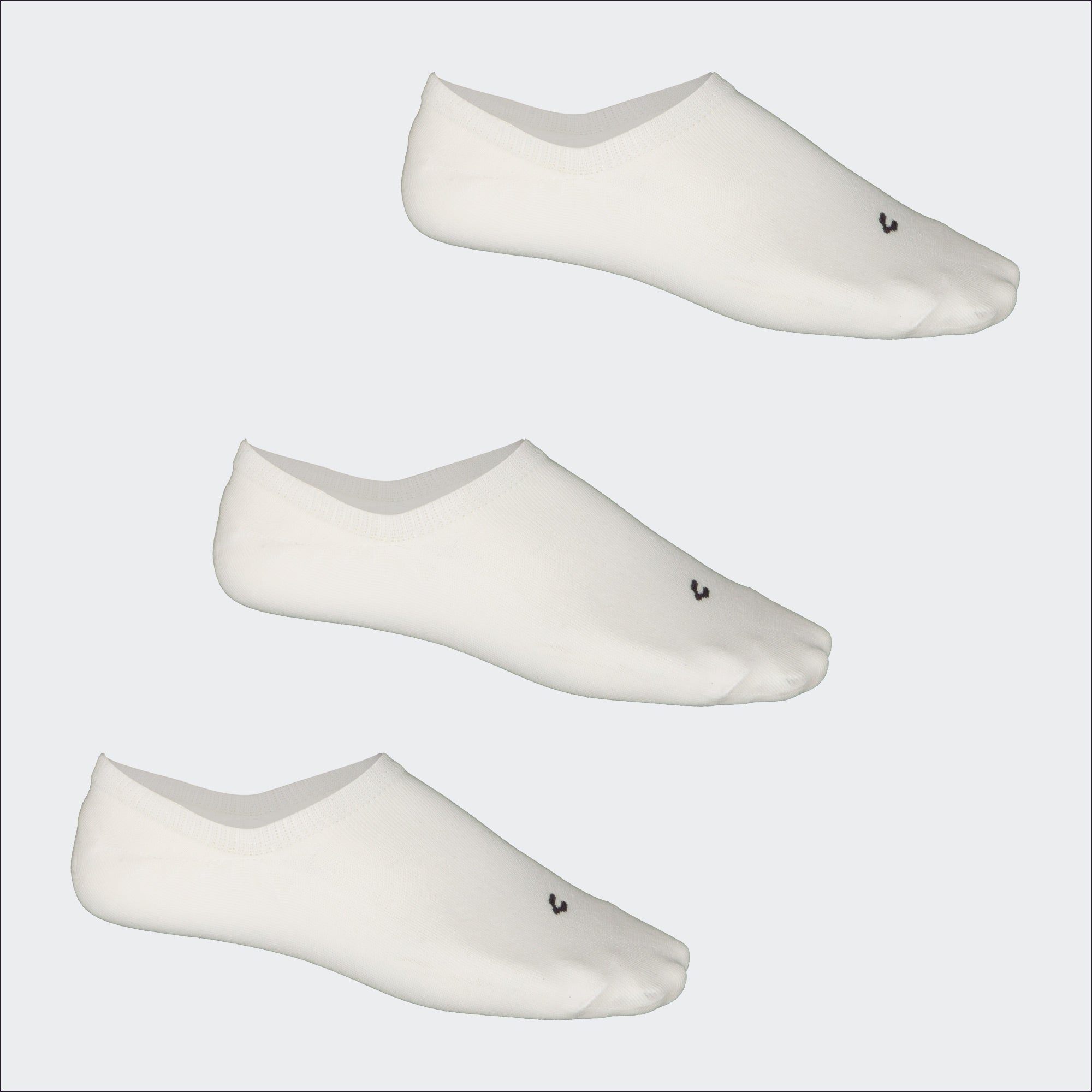 White Fashion 3 Pack Invisible Socks for Men Charly City