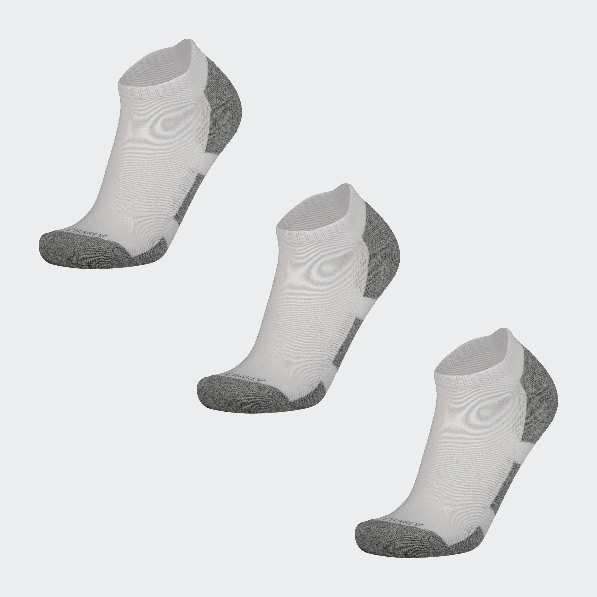 White Training Lifestyle 3 Pack Low Cut Socks for Men Charly