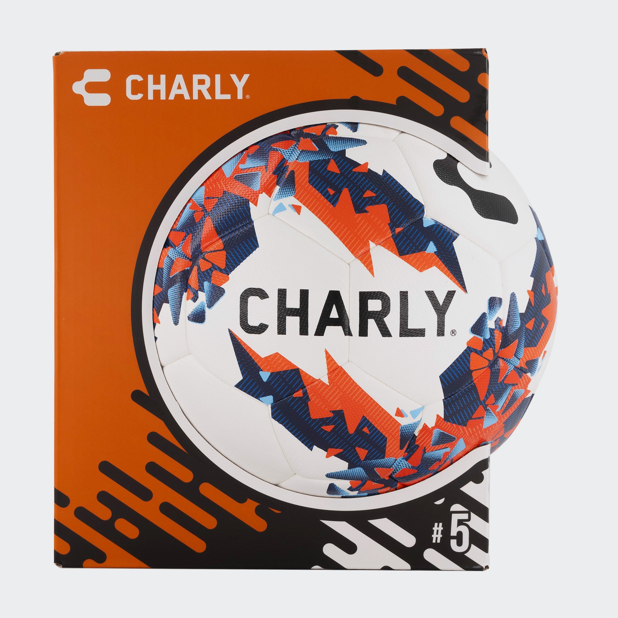 White Blue #5 Soccer Ball Charly Sport