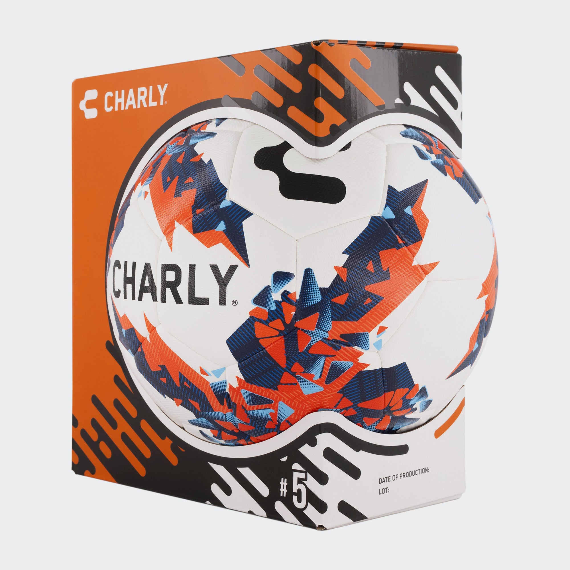 White Blue #5 Soccer Ball Charly Sport