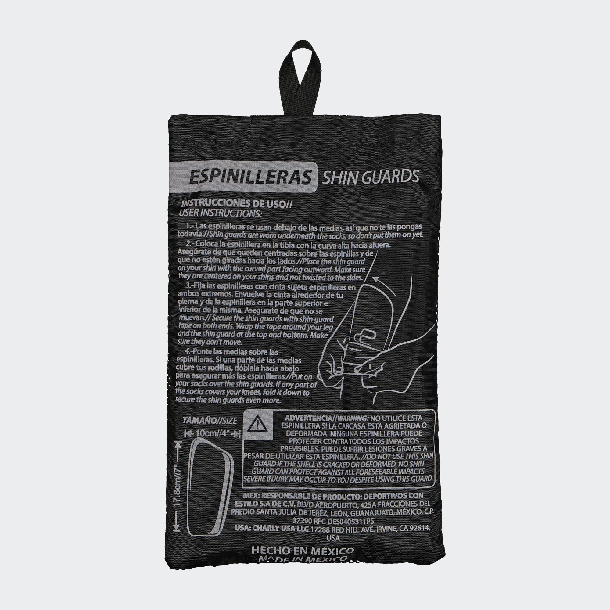 Black Shin Guards Charly Sport Soccer