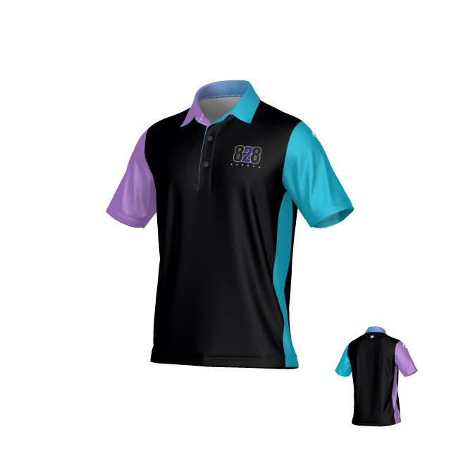 828 Black Multicolor Classic Polo for Men