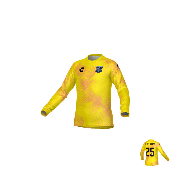 828 Yellow Home Goalkeeper Youth Long Sleeve Jersey (Required)