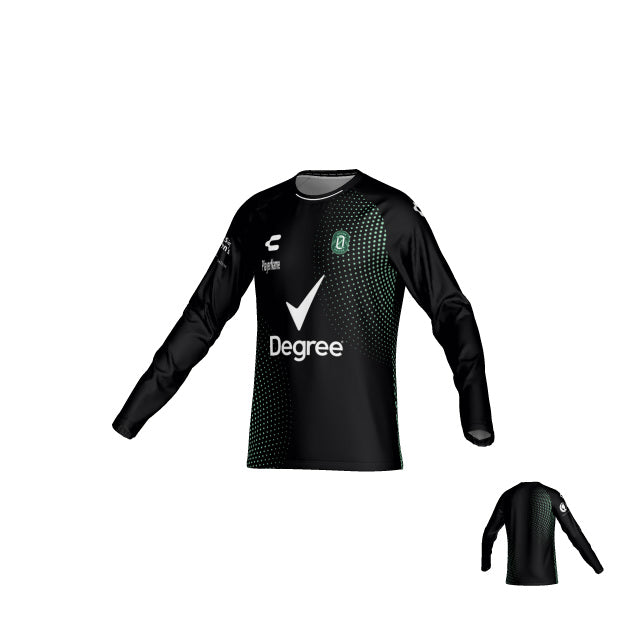Ozark United FC Coaching Staff Black Green Long Sleeve Jersey for Men