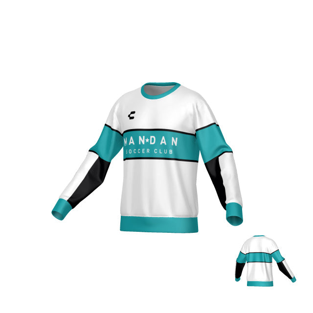 Mandan White Turquoise Crew Neck Shirt for Men